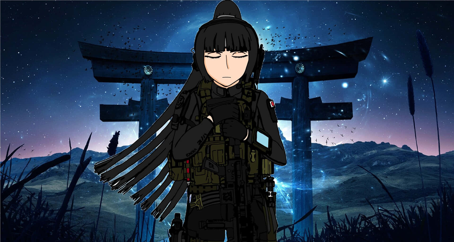 Good Ninja Anime Girl Background