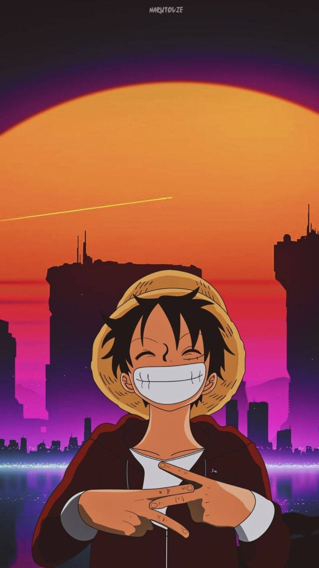 Good Pfp Luffy Smiling Background