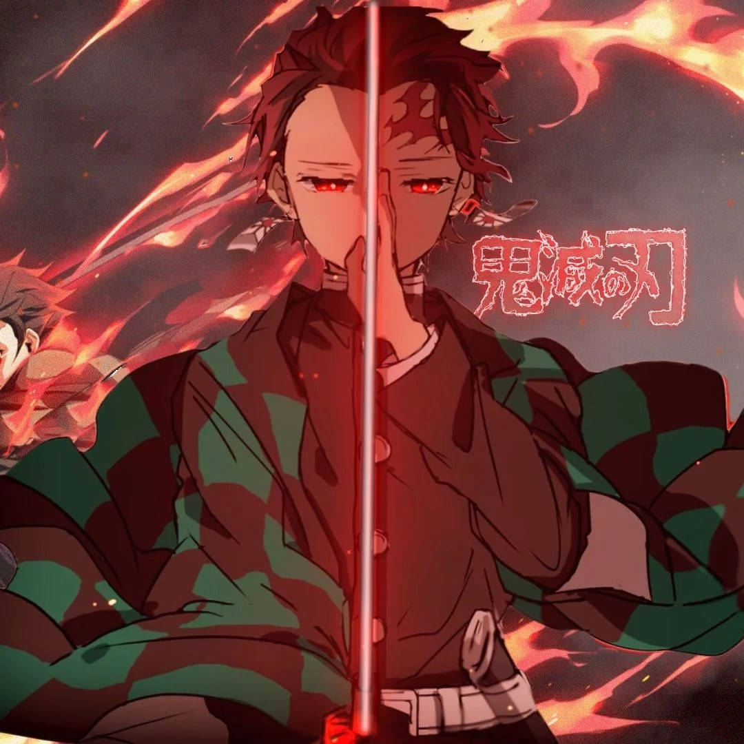 Good Pfp Tanjiro Fiery Background Background