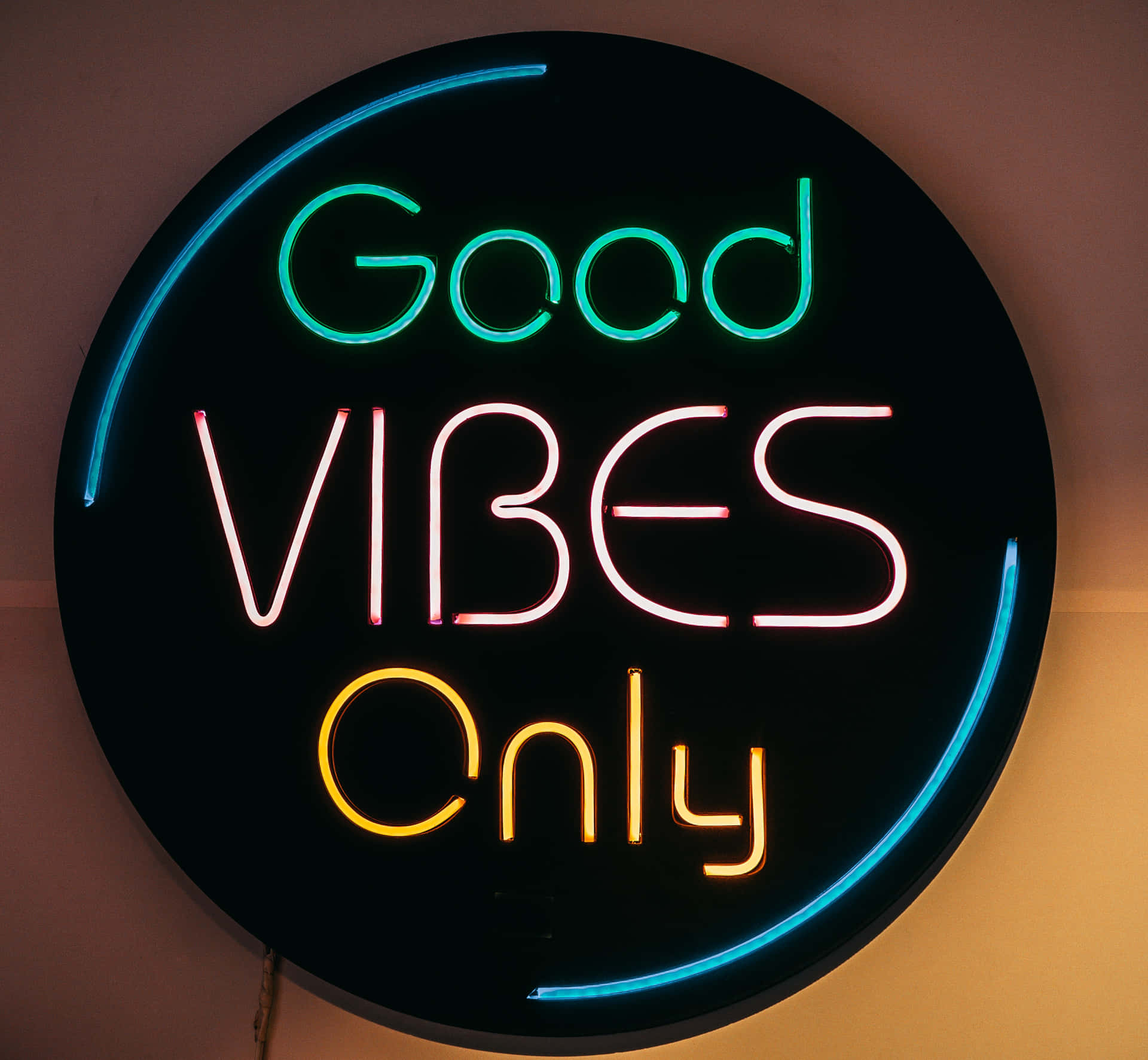 Good Vibe Neon Sign Background