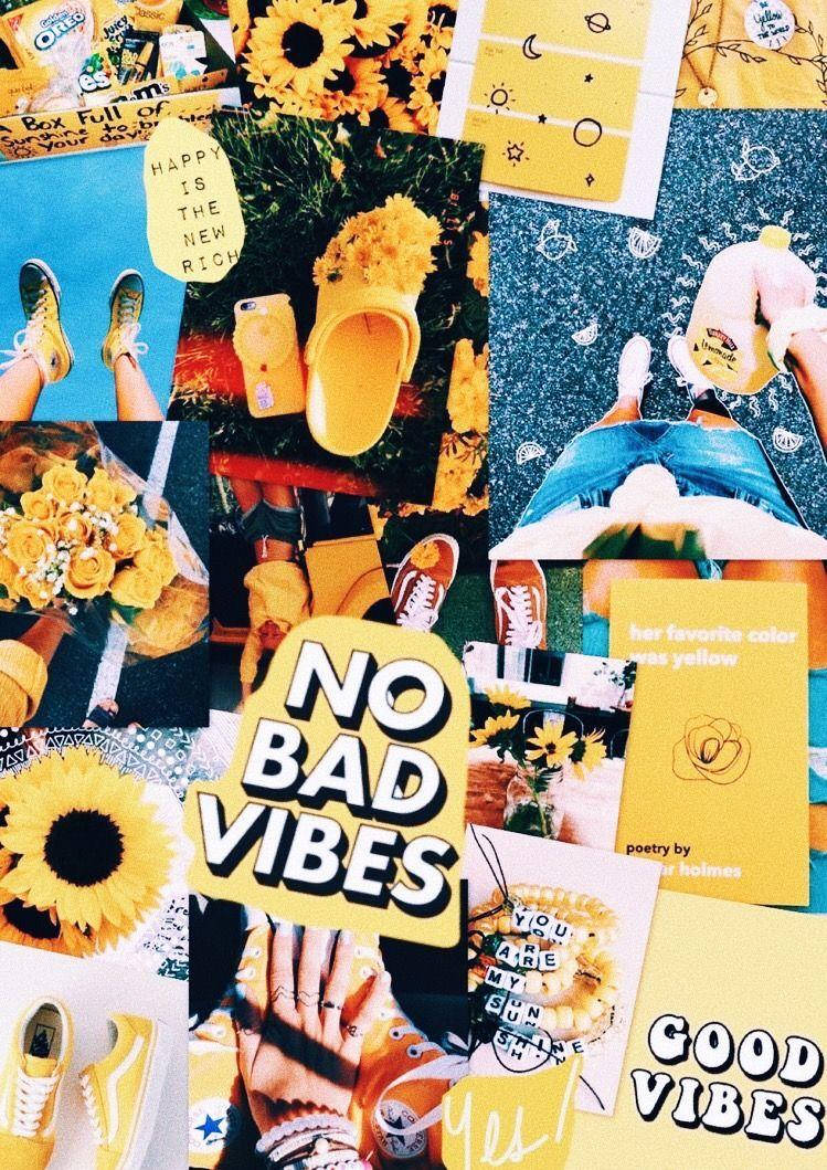 Good Vibes Aesthetic Collage Background