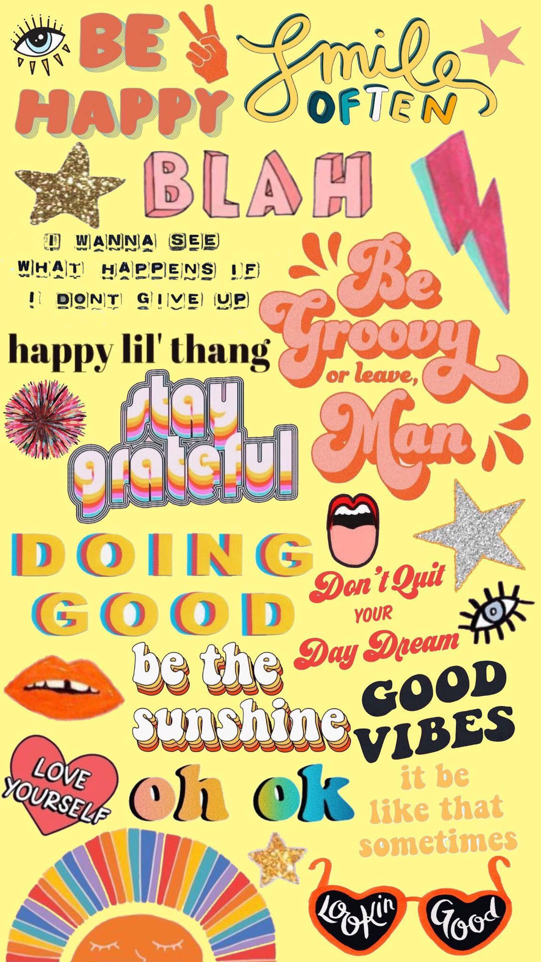 Good Vibes Aesthetic Stickers Background