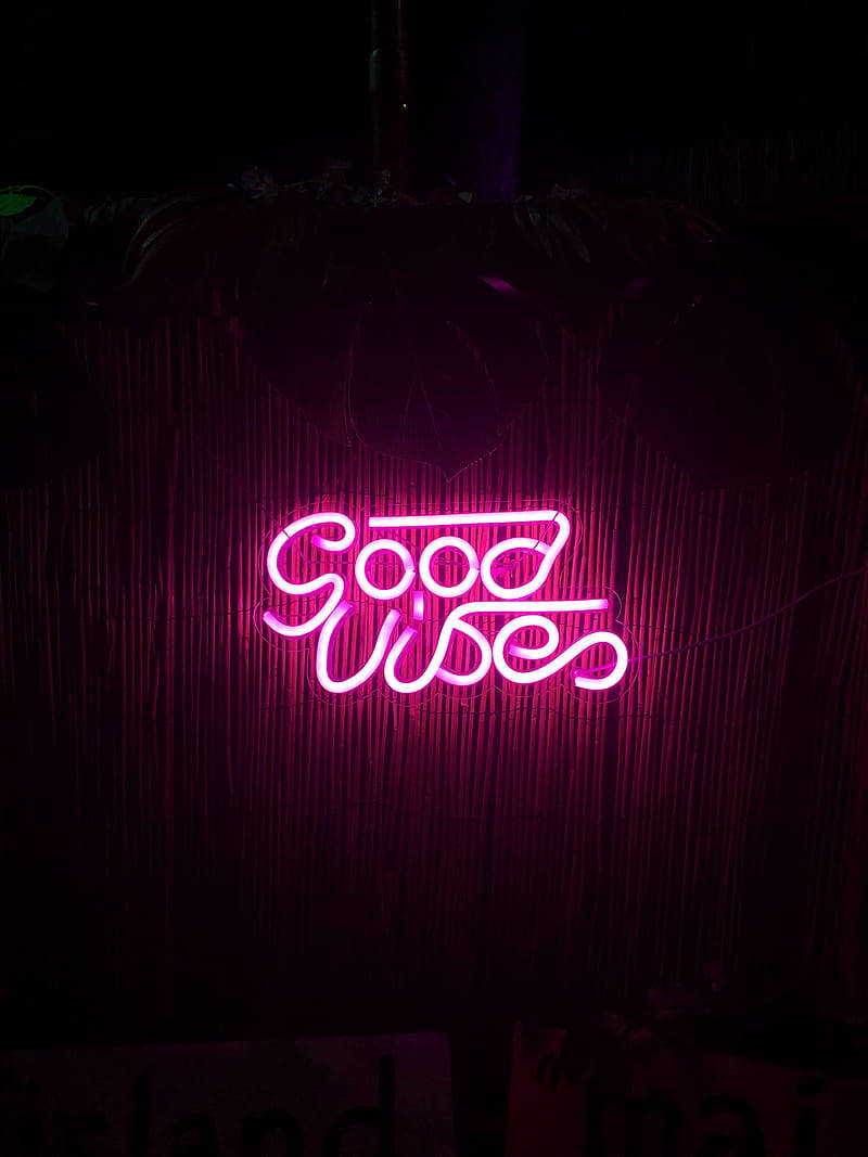 Good Vibes Neon Pink Aesthetic Vibes Background