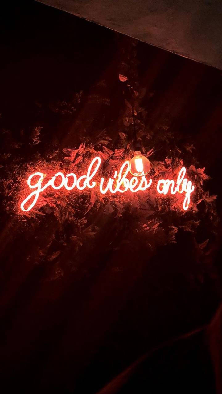 Good Vibes Only Neon Red Aesthetic Vibes Background