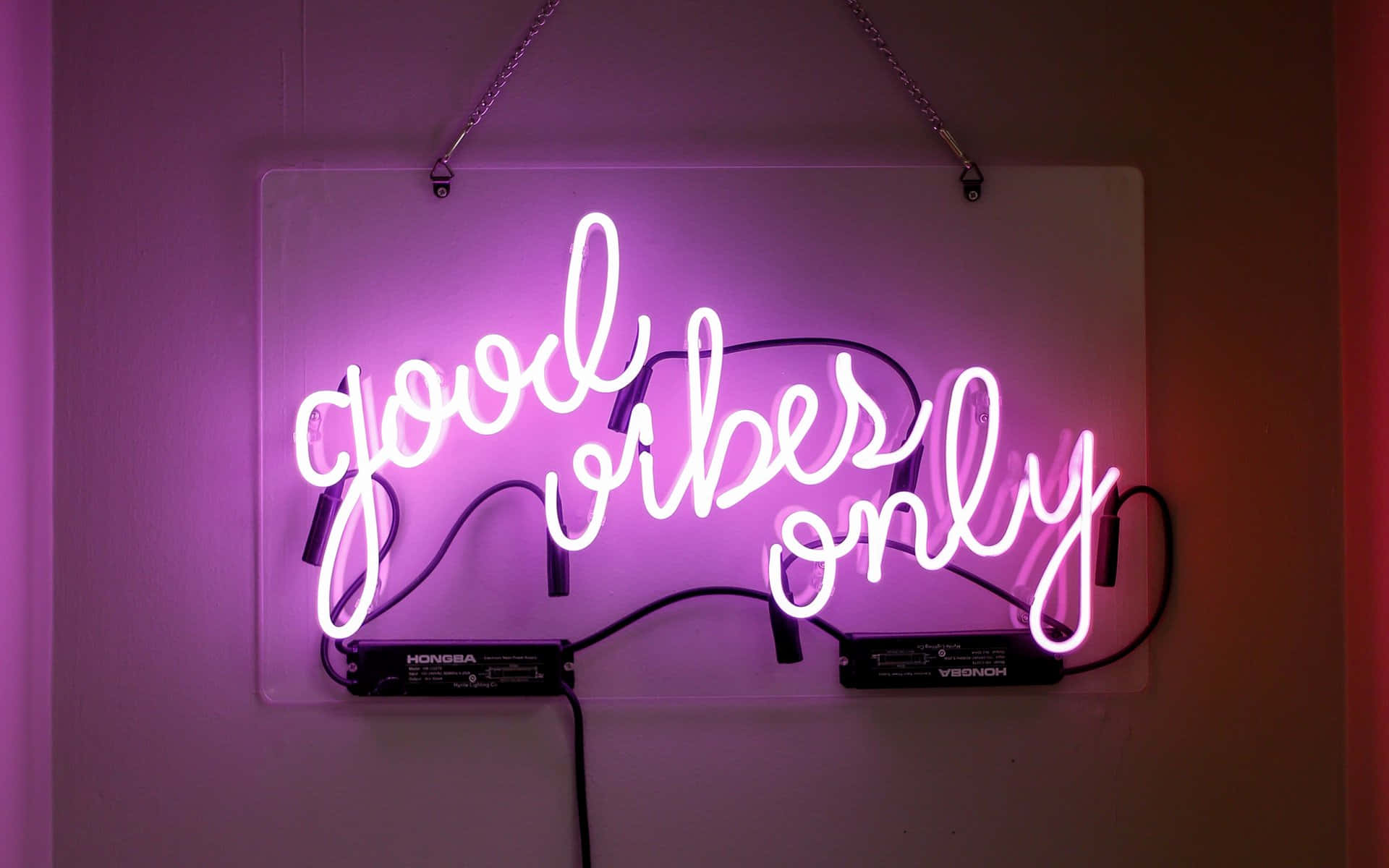 Good Vibes Only Neon Sign Background