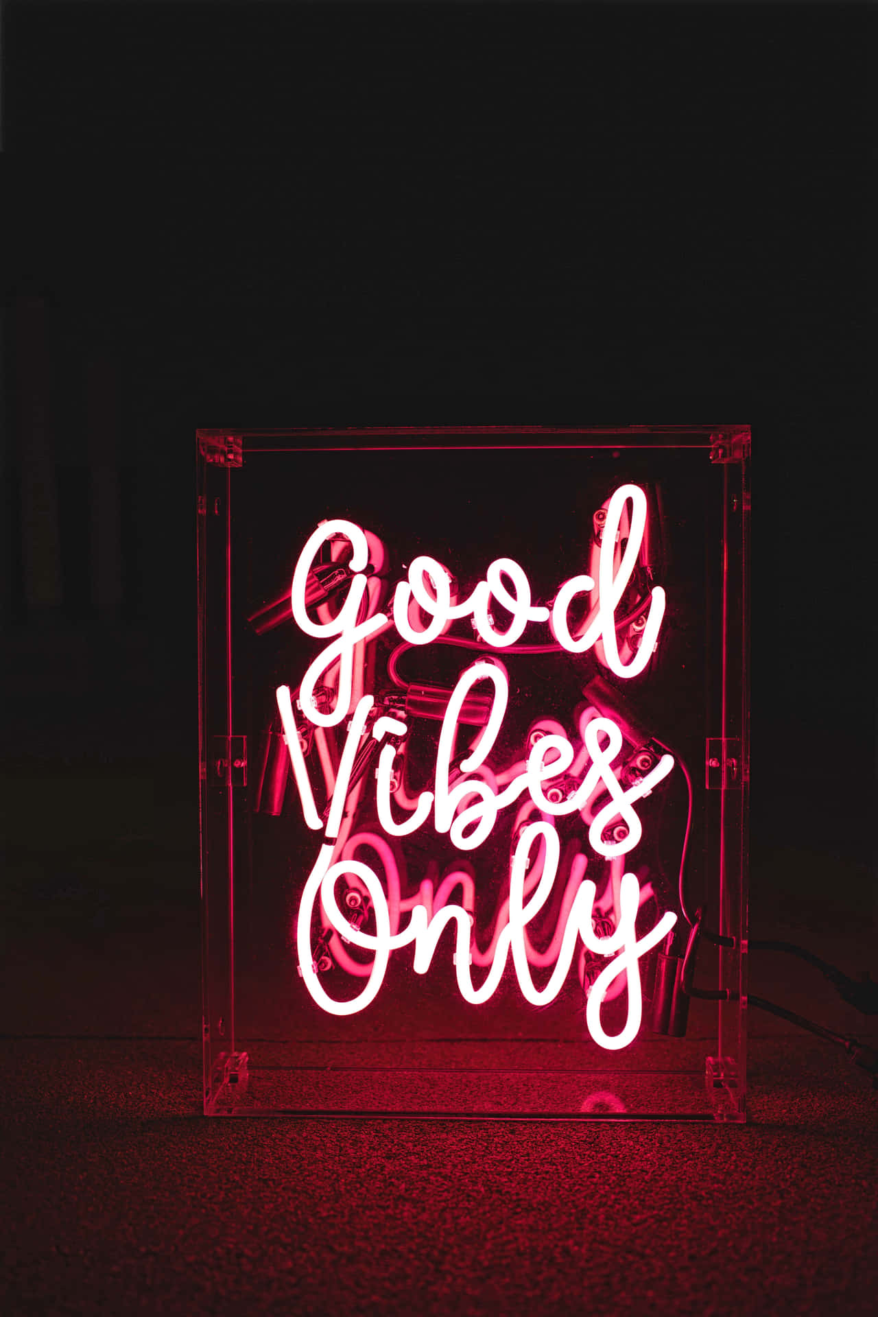 Good Vibes Only Neon Sign Background