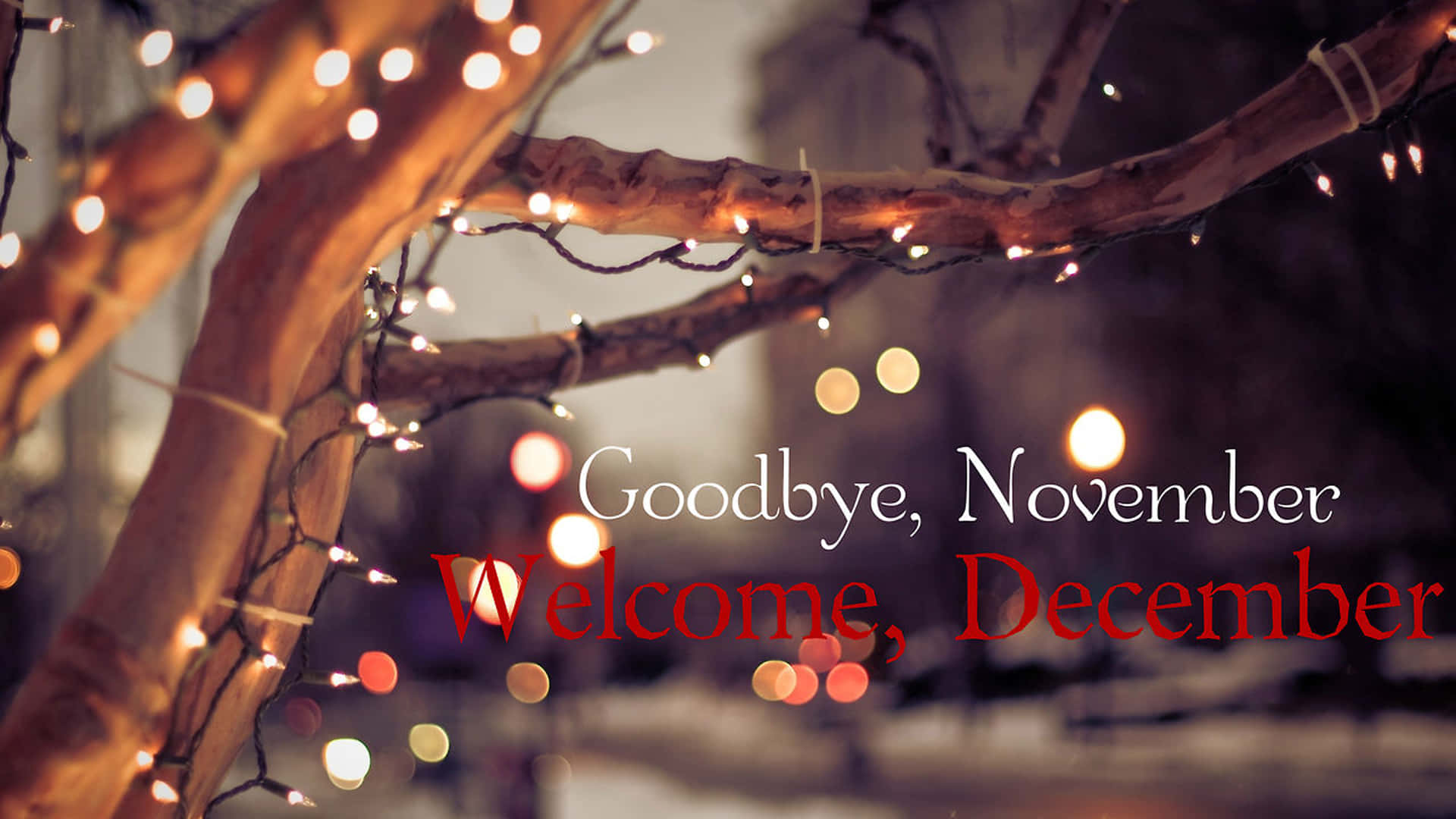 Goodbye November Welcome December Text
