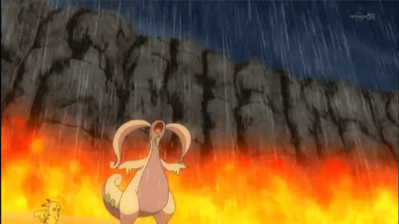 Goodra On Fire Background