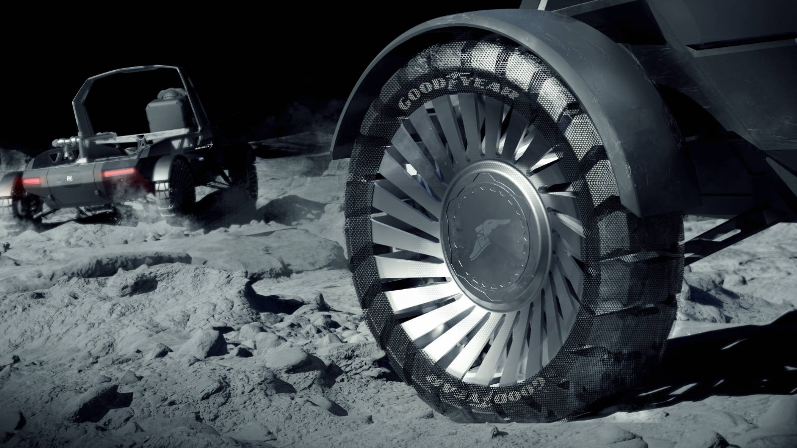 Goodyear Lunar Vehicle Tires Background