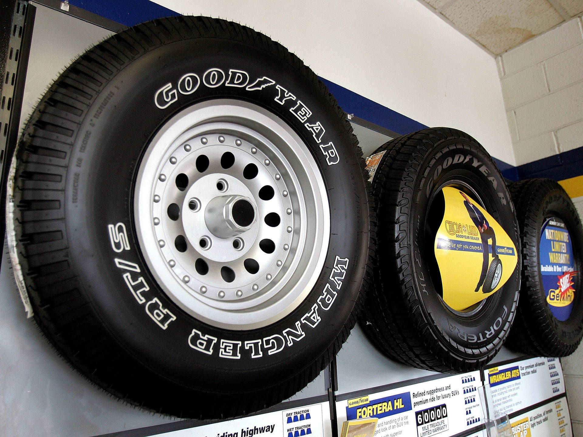 Goodyear Tires Hanging Display Background