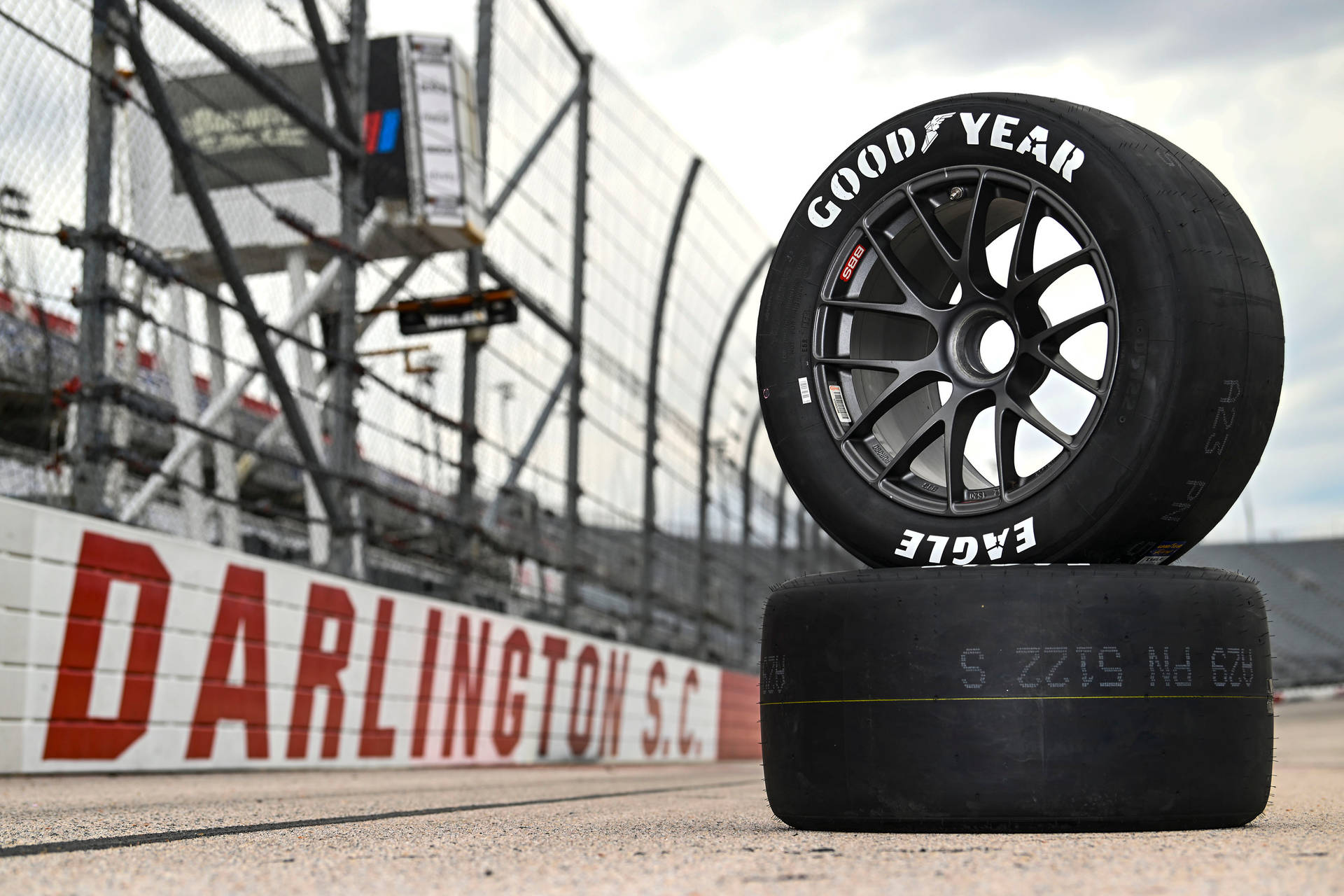 Goodyear Tires Showcasing At The Darlington Raceway Background