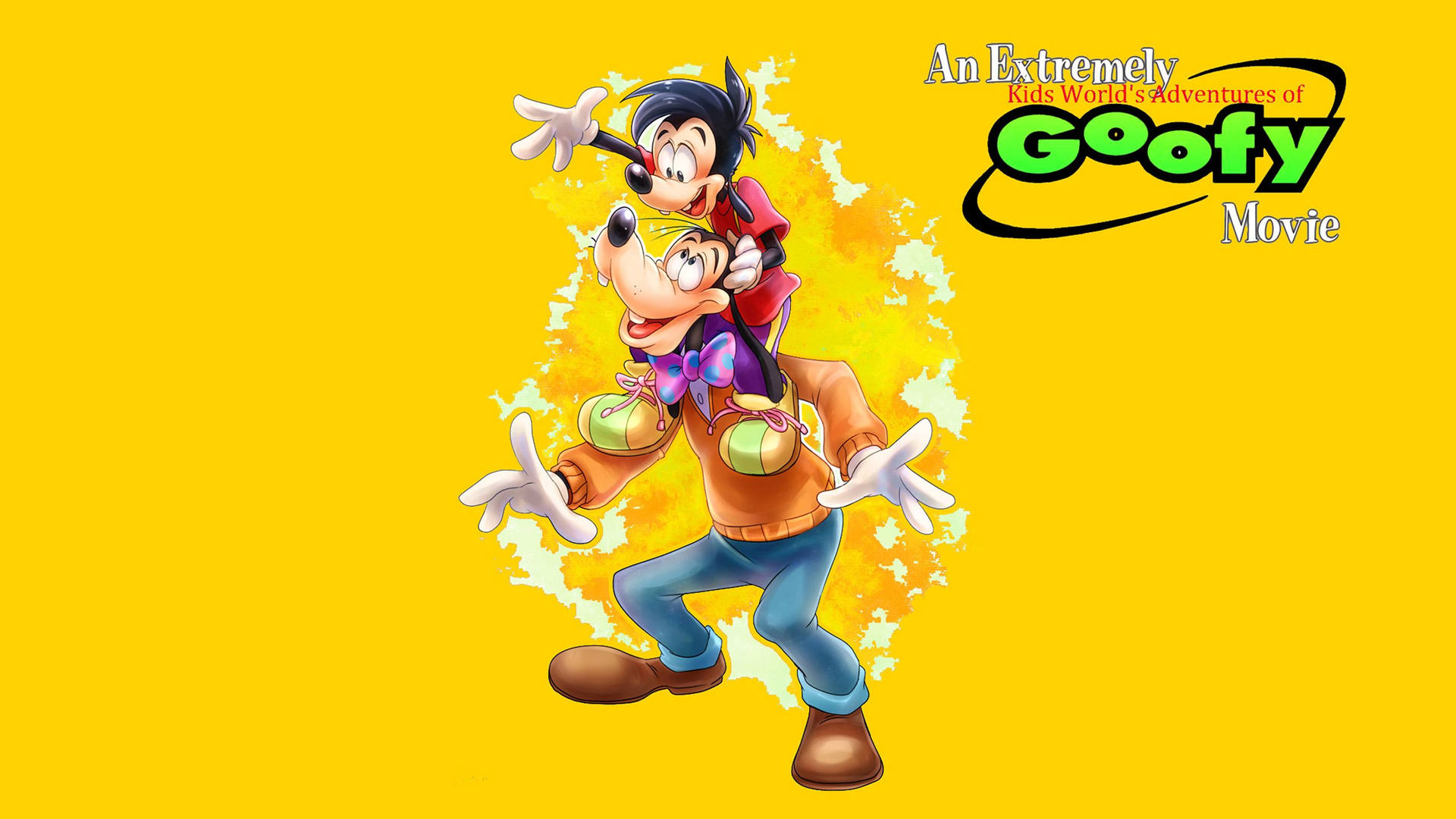 Goofy Carrying His Son Max Background