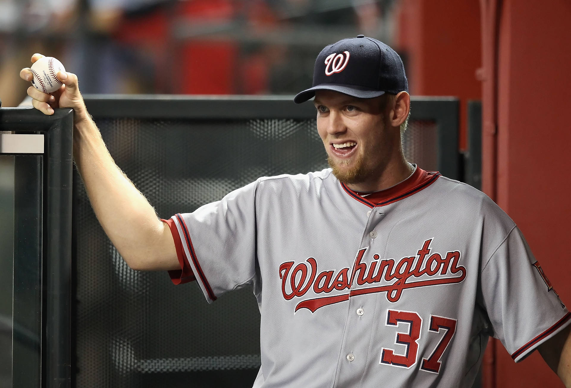 Goofy Photo Of Baseball Pitcher Stephen Strasburg Background