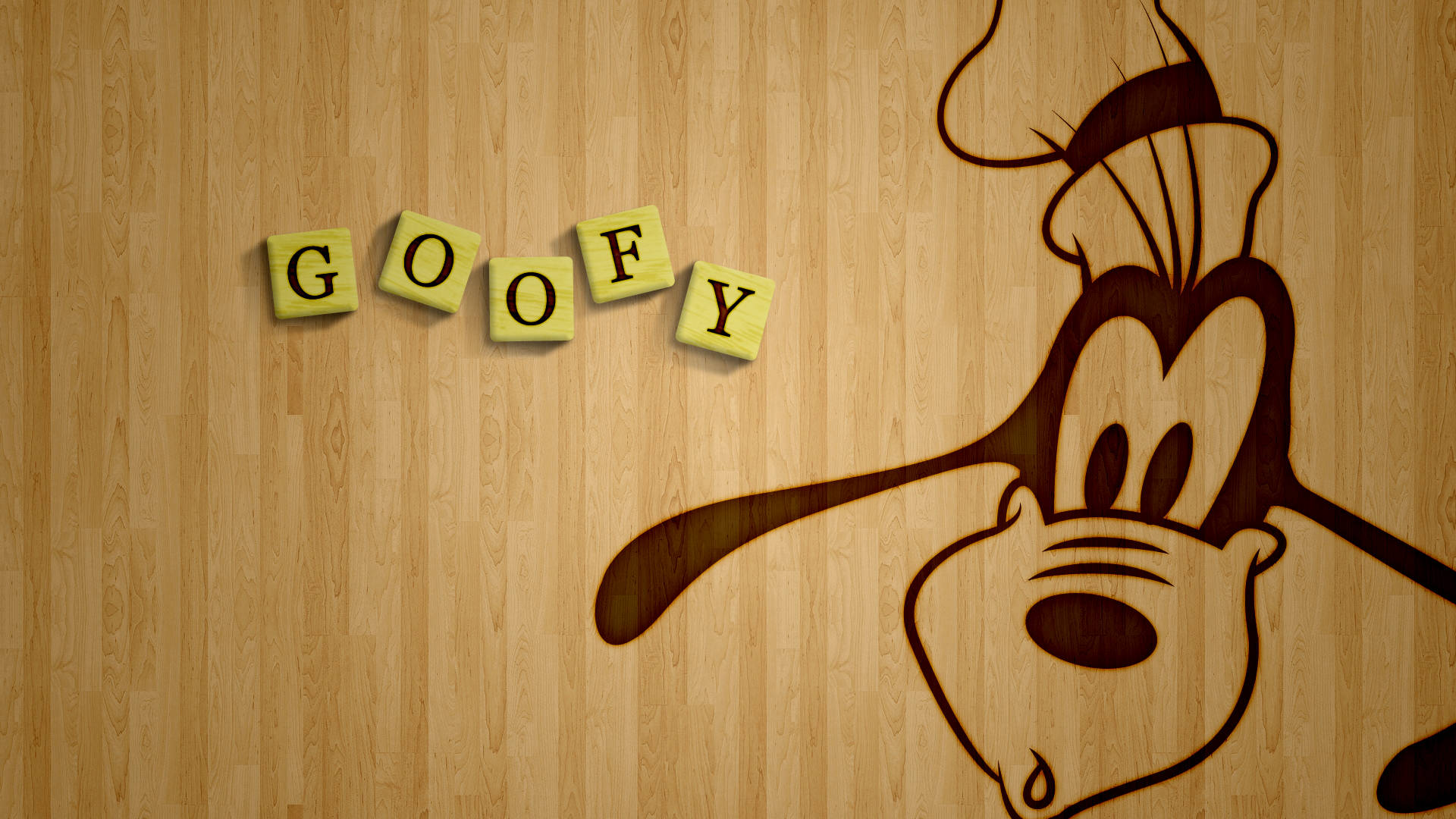 Goofy Spelled With Scrabble Tiles Background