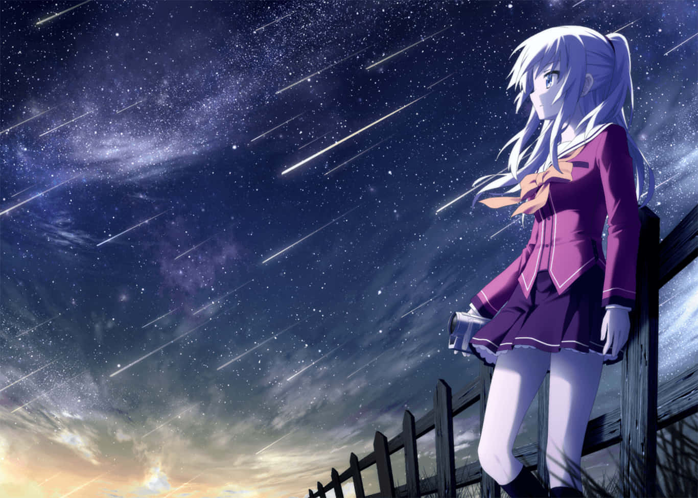 Google Anime Meteors Sky Background