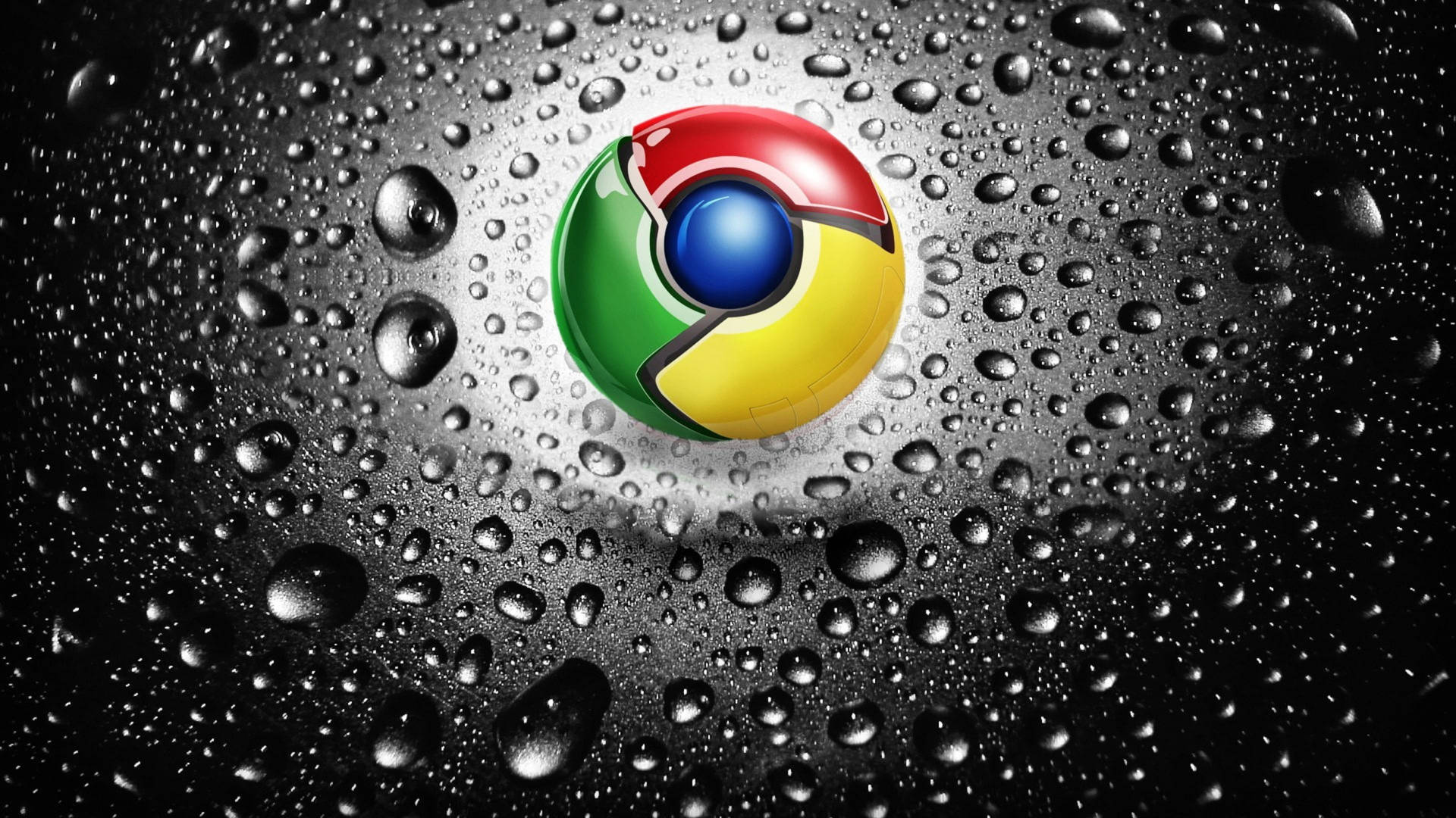 Google Chrome Water Drops Art