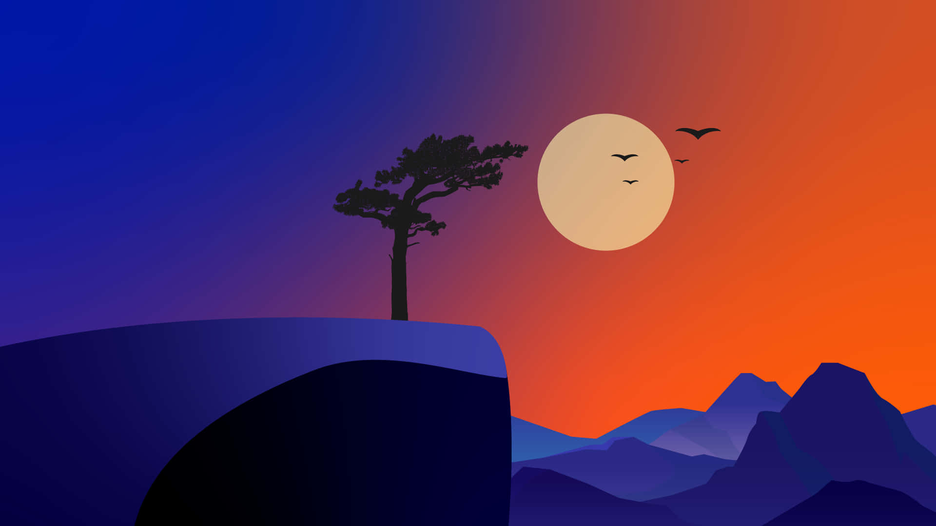 Google Desktop Blue Orange Sky Background