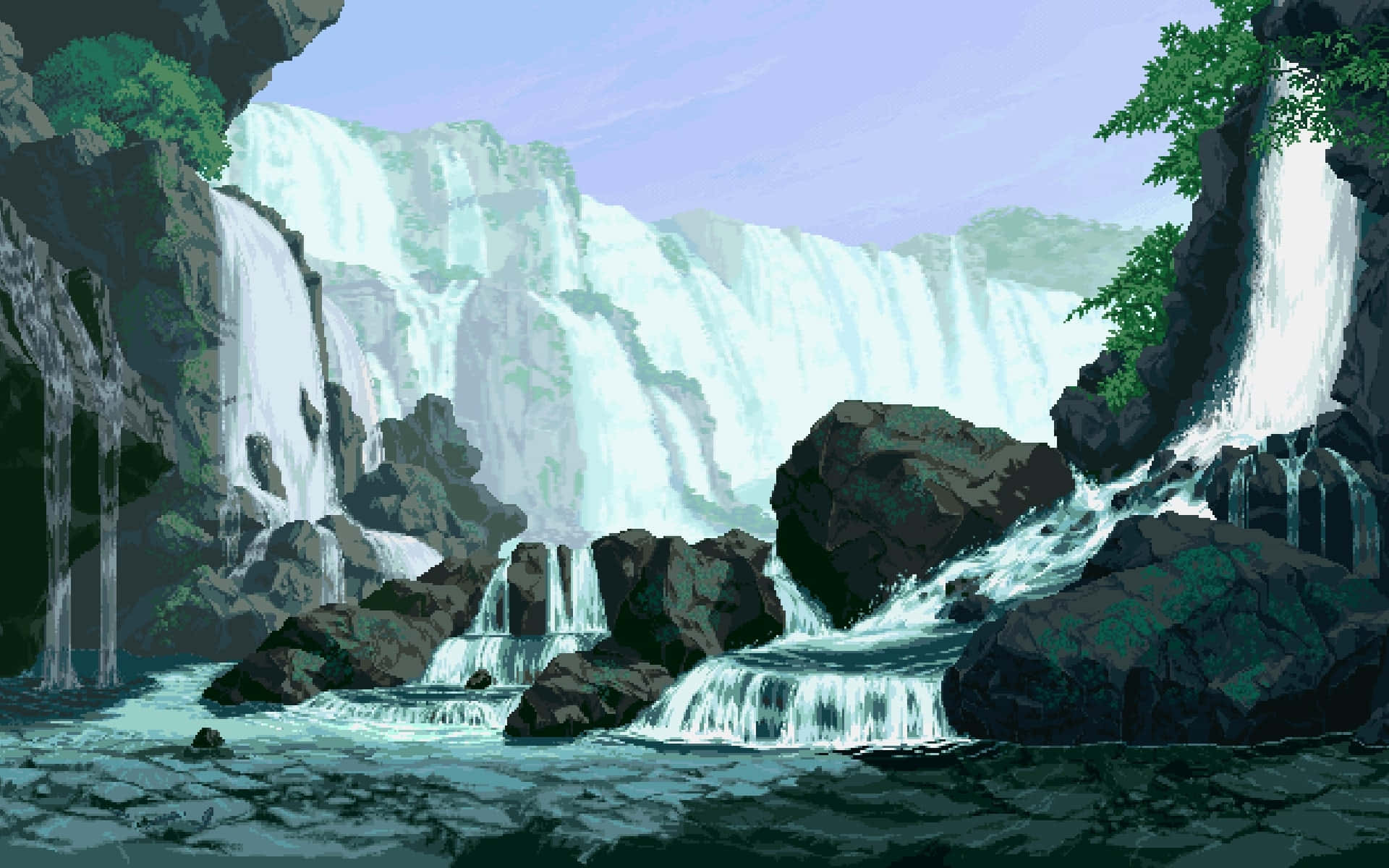 Google Pixel Water Waterfalls Background