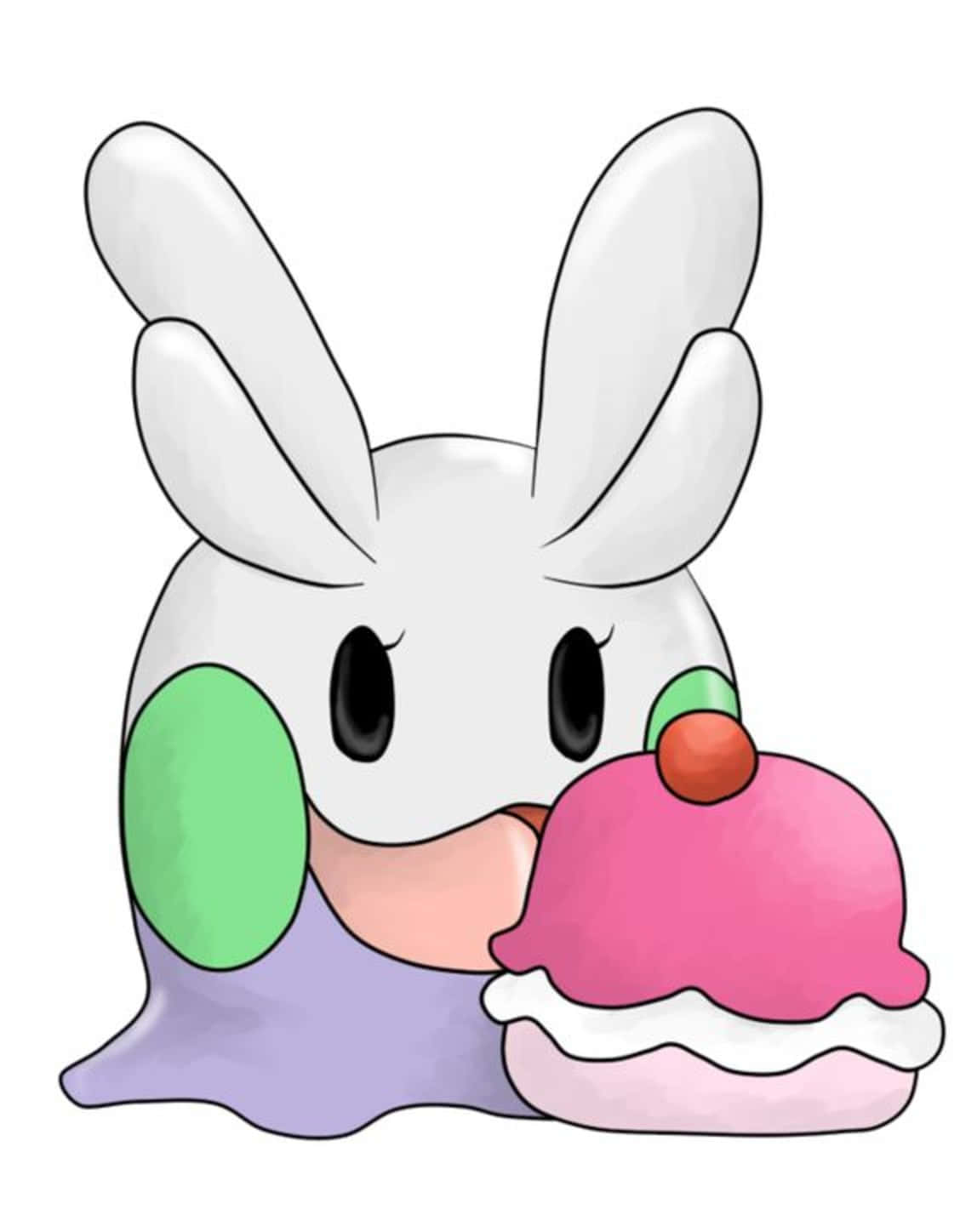 Goomy Eating Dessert Background
