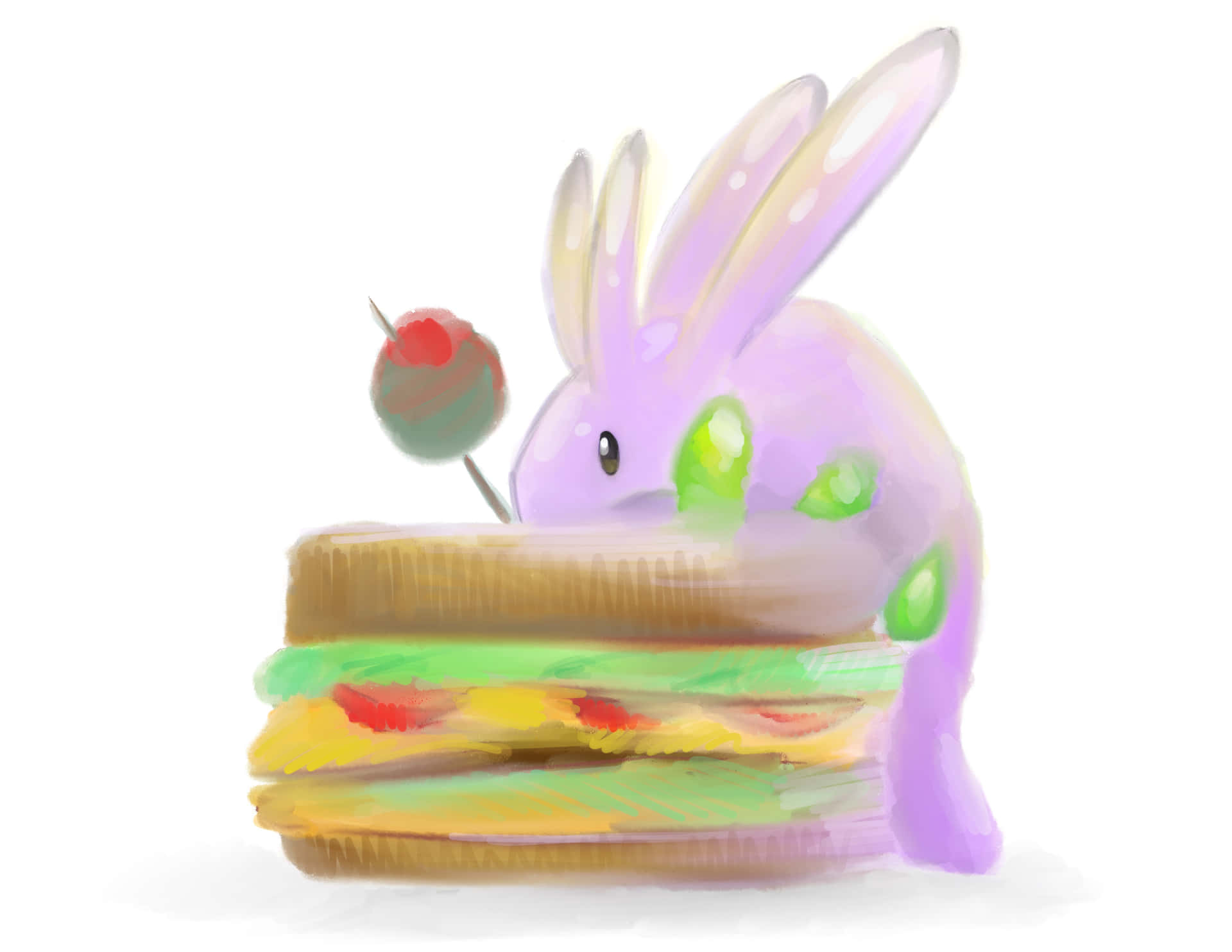 Goomy Enjoys A Delicious Sandwich Background