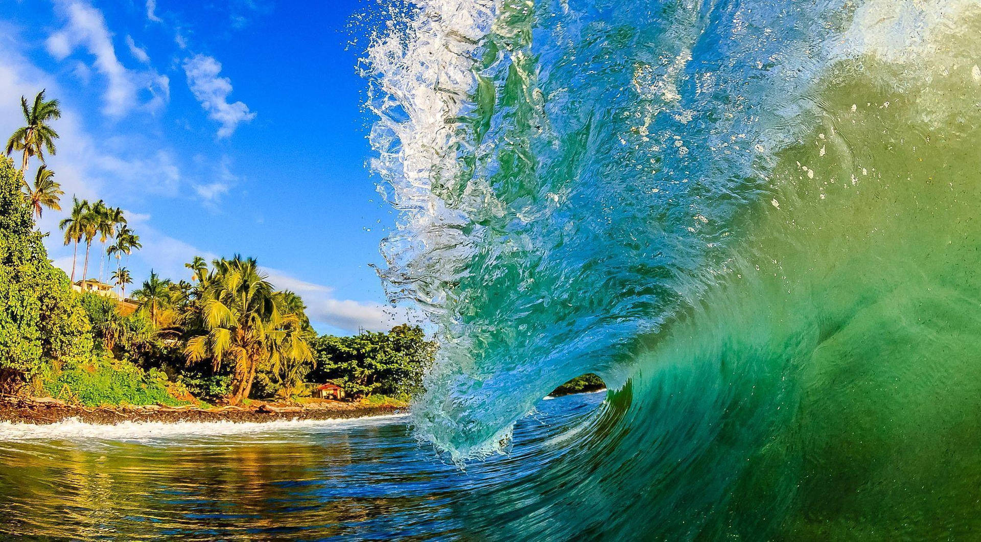 Gopro Shot Inside A Wave