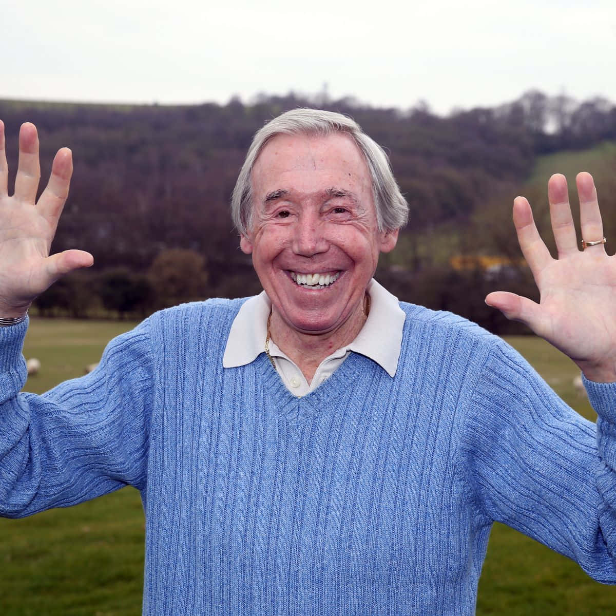 Gordon Banks Wearing Blue Sweater Background