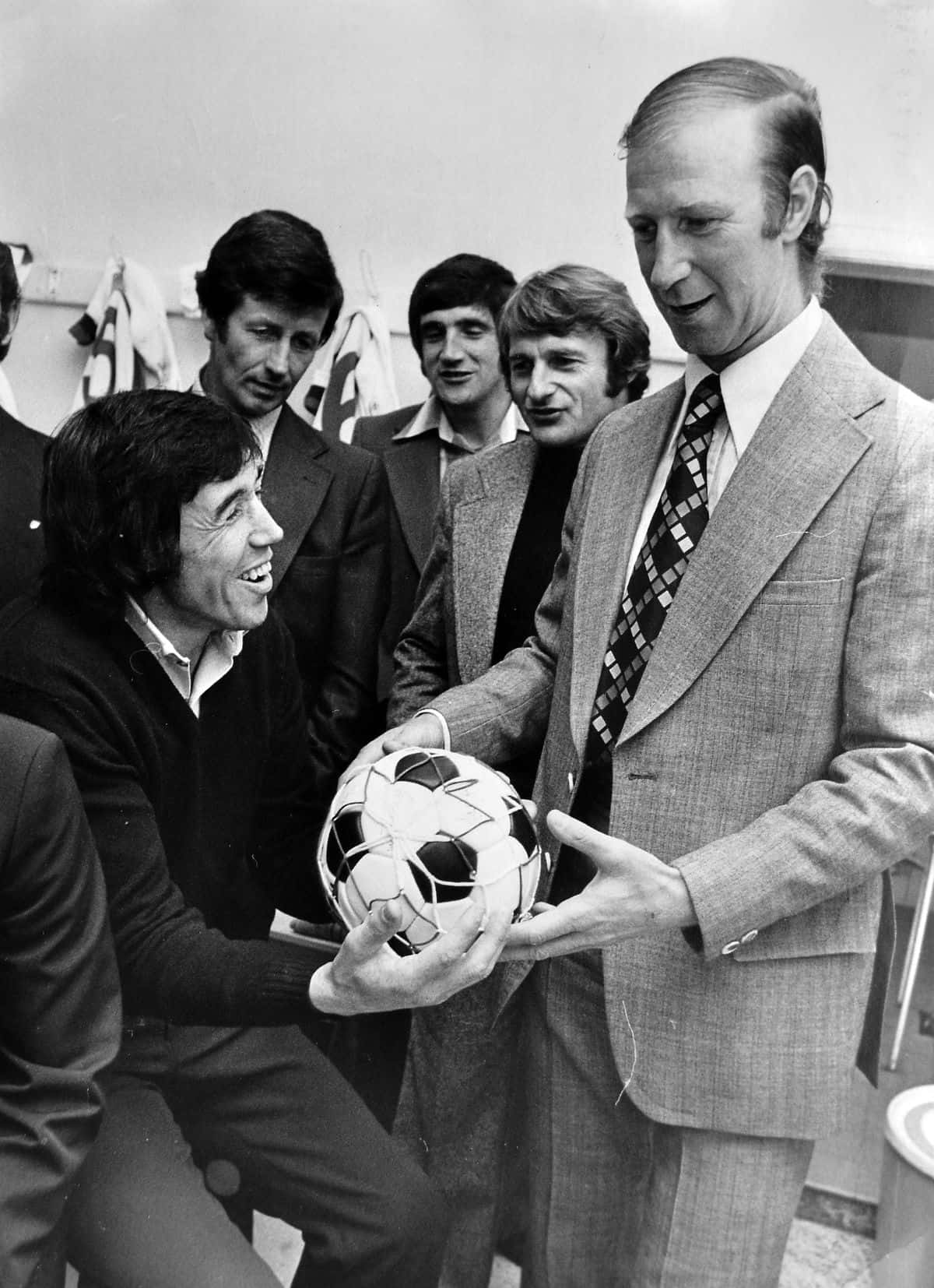 Gordon Banks With Fellow Footballers