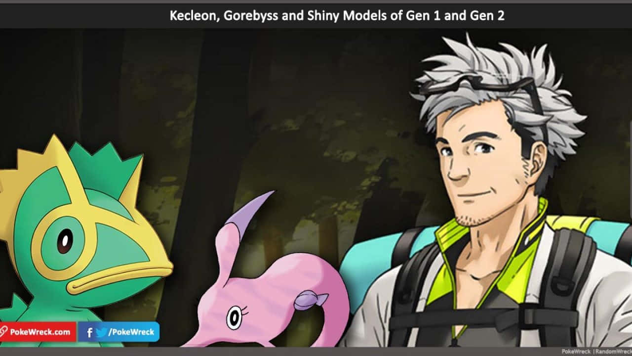 Gorebyss, Kecleon, And Professor Willow Background
