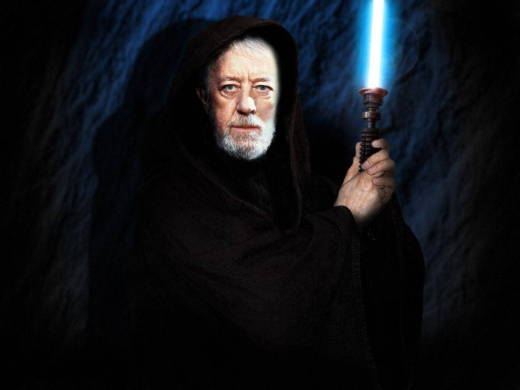 Gorgeous Alec Guinness In Star Wars Background