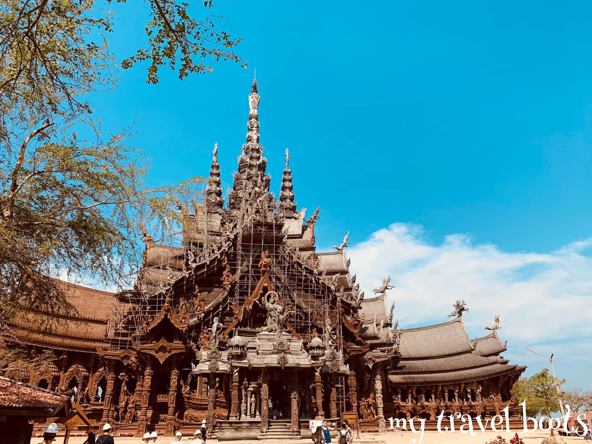 Gorgeous Blue Sky Behind The Sanctuary Of Truth Background