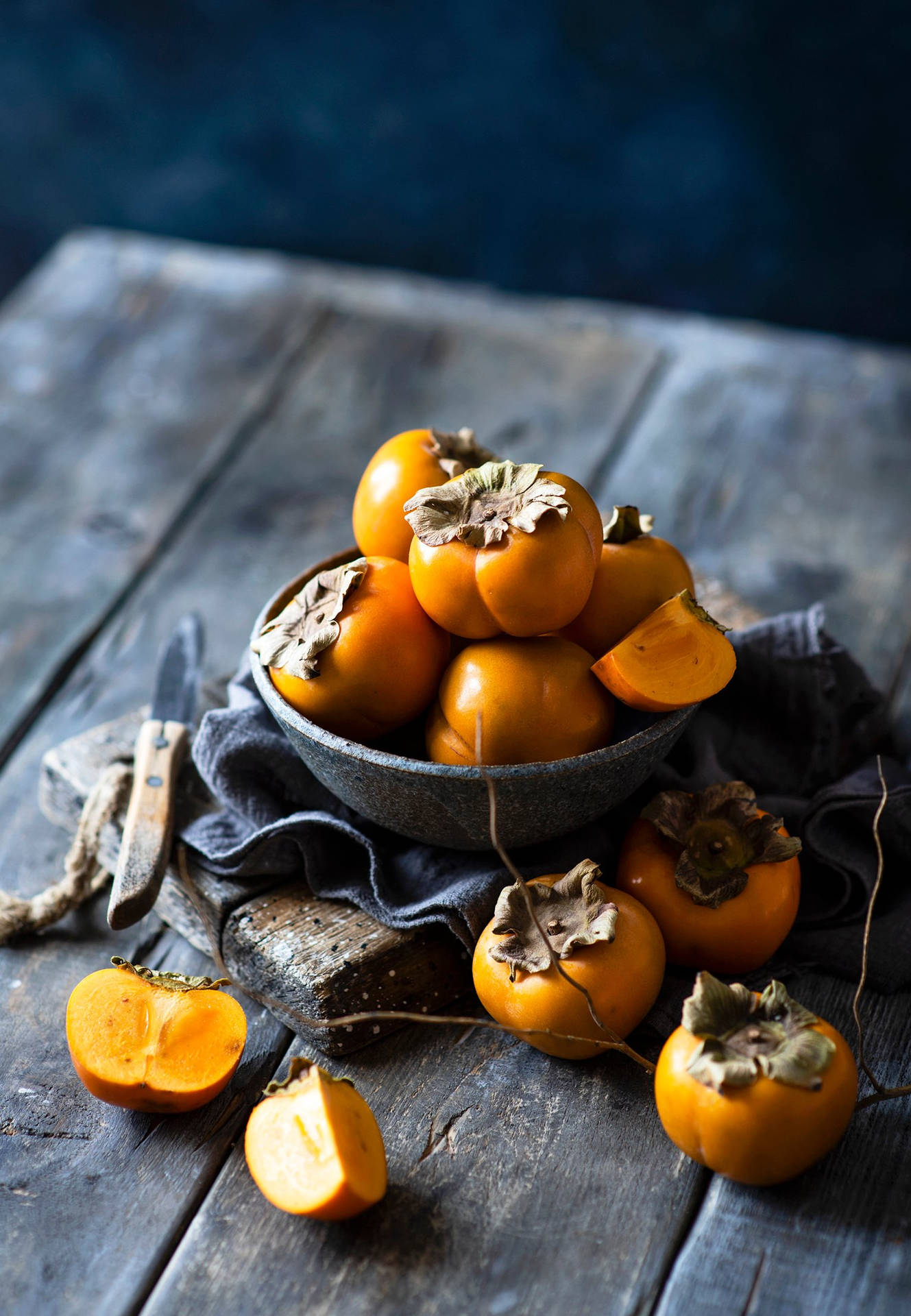 Gorgeous Bowl Of Persimmon Fruit