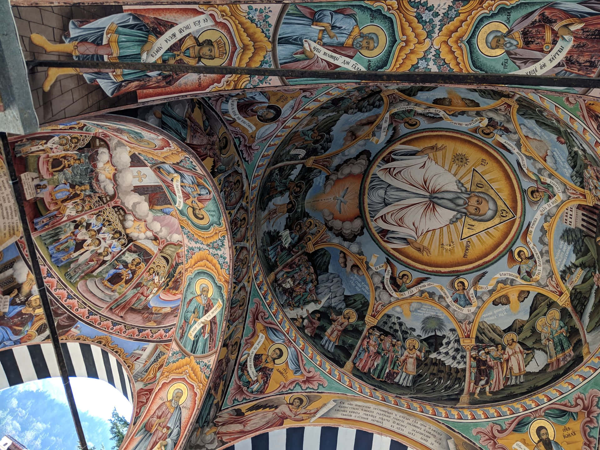 Gorgeous Ceiling Of The Rila Monastery