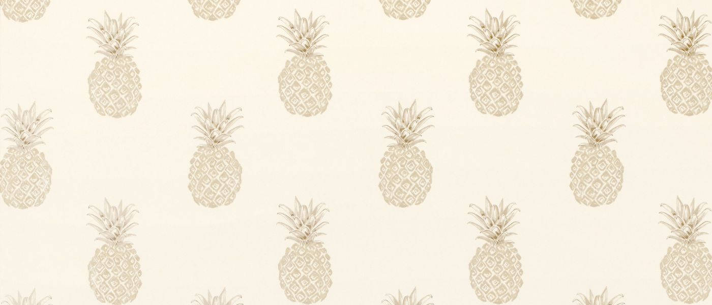 Gorgeous Cream Patterned Pineapple Wallpaper Background