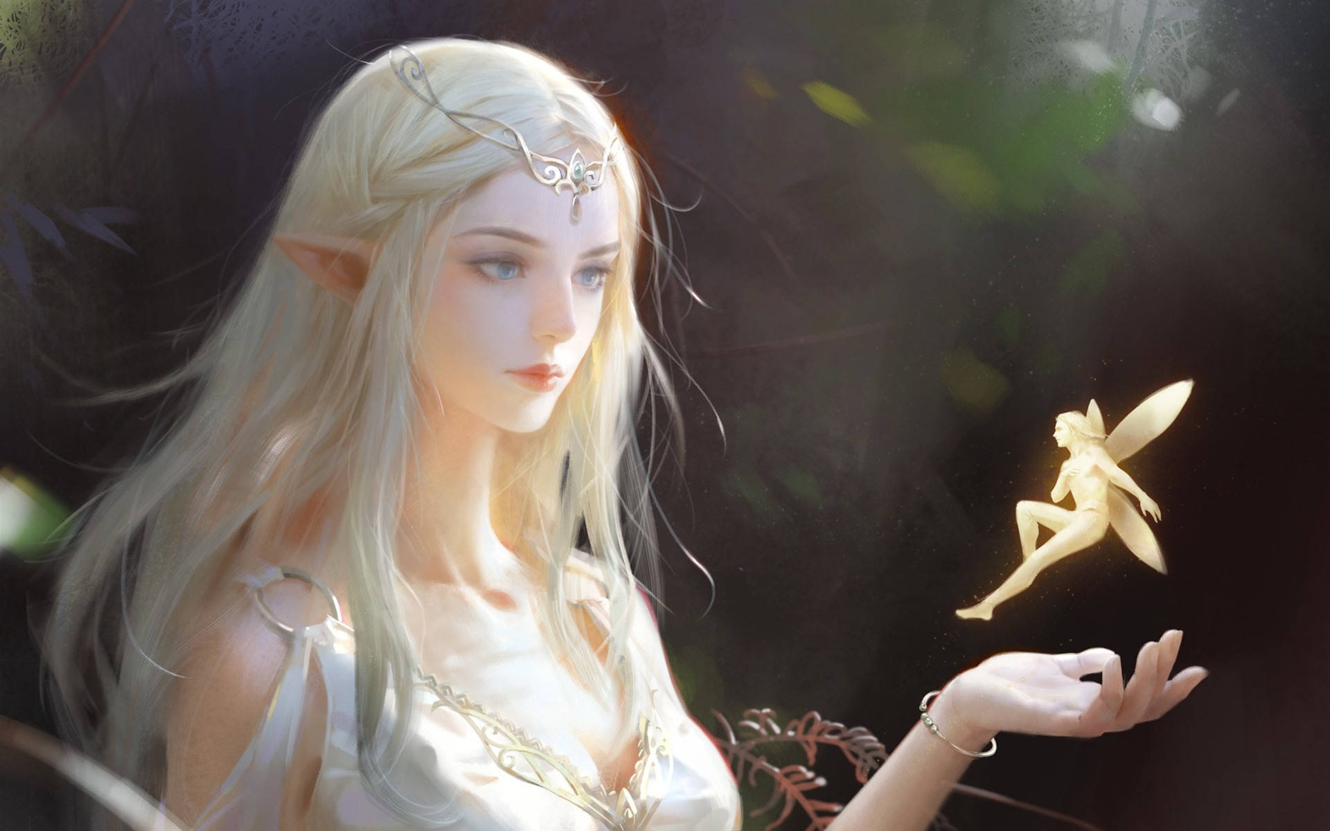 Gorgeous Elf And Pixie Background