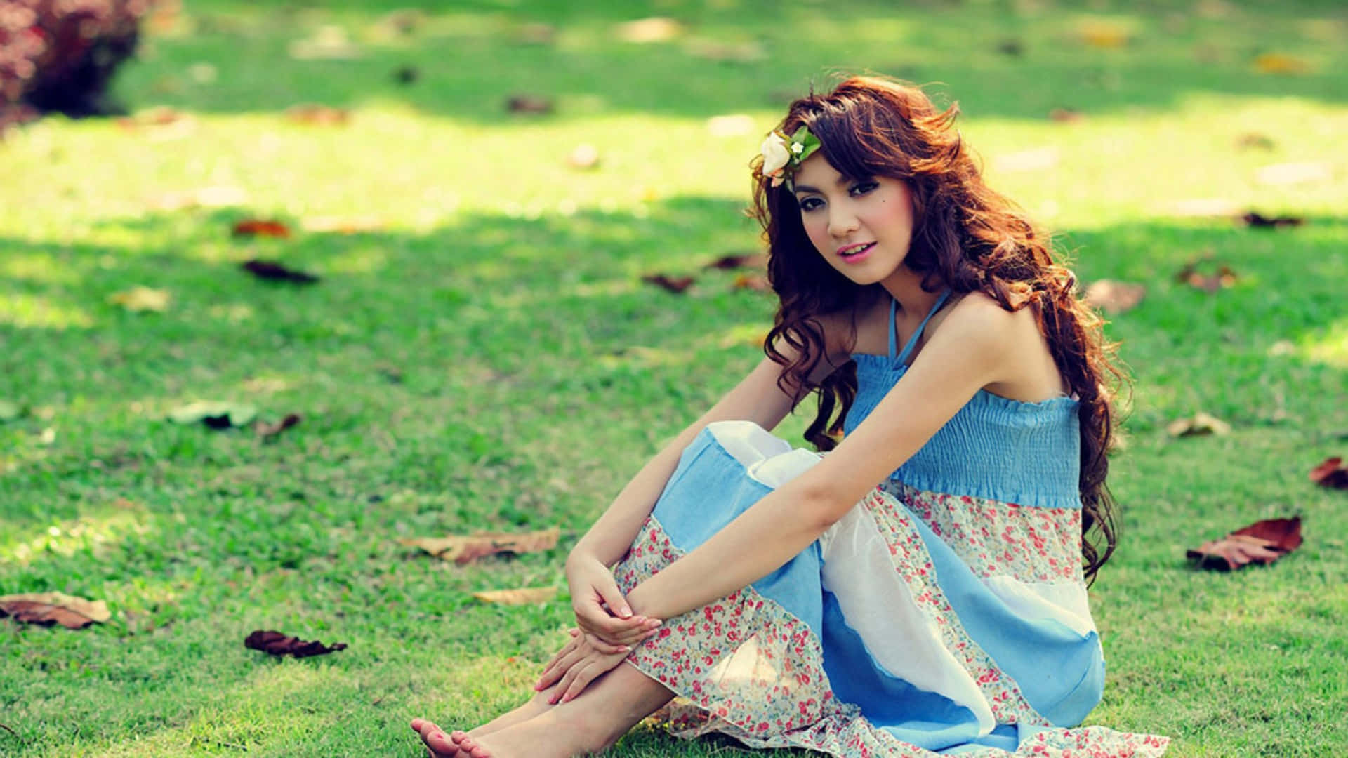 Gorgeous Girl Enjoying A Beautiful Day Background