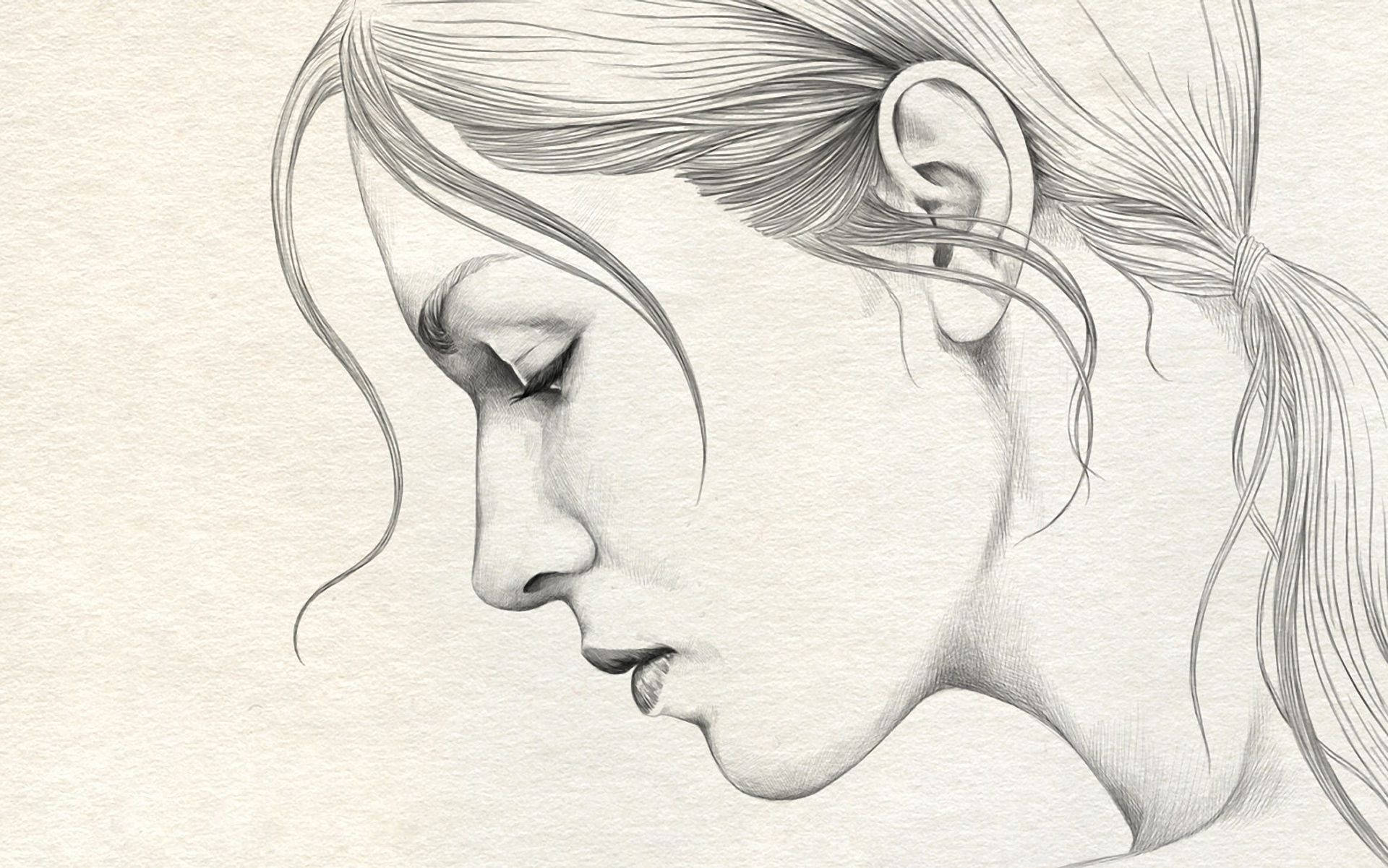 Gorgeous Girl Sad Drawing