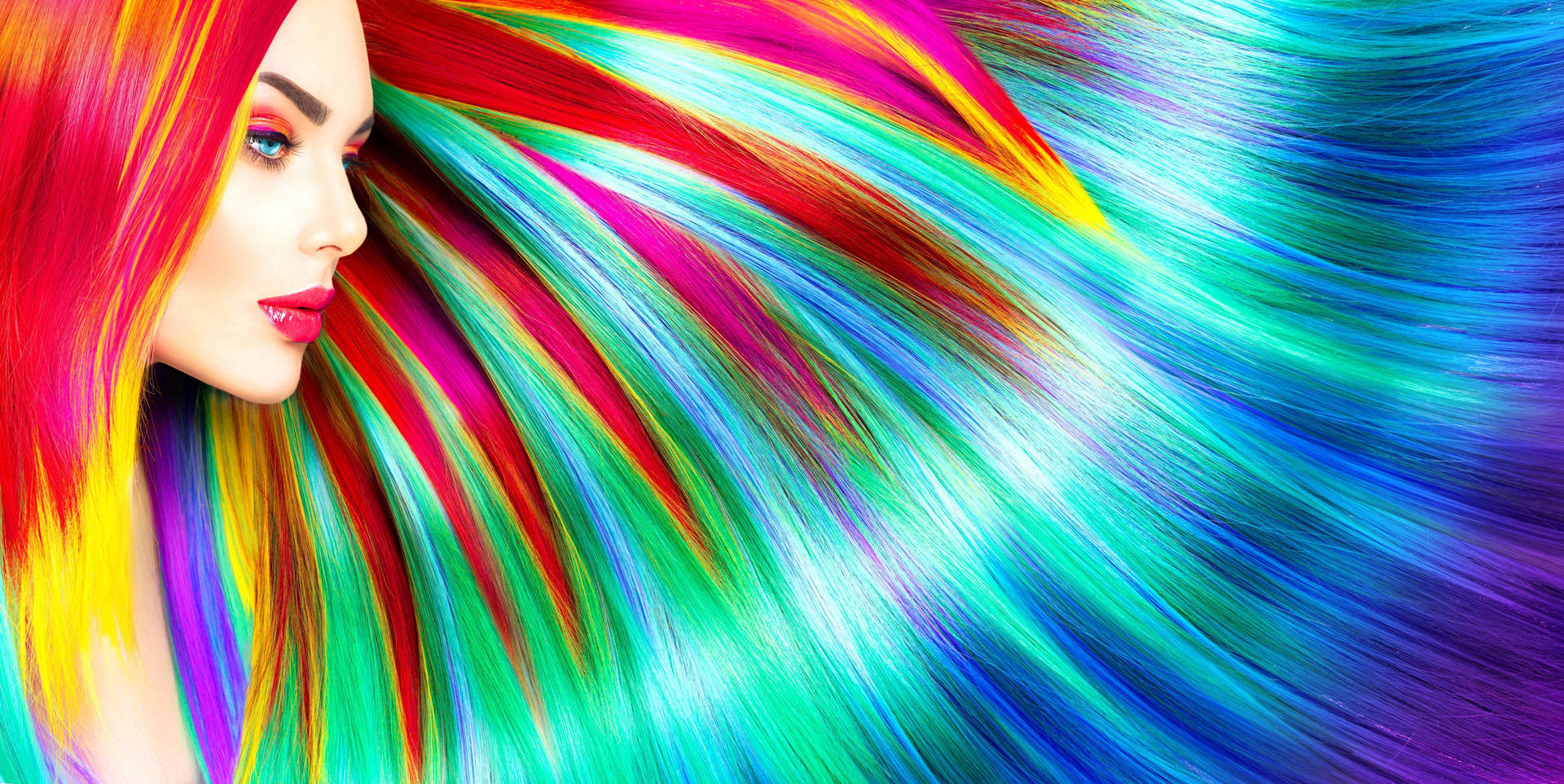 Gorgeous Rainbow Hair Enchantment Background