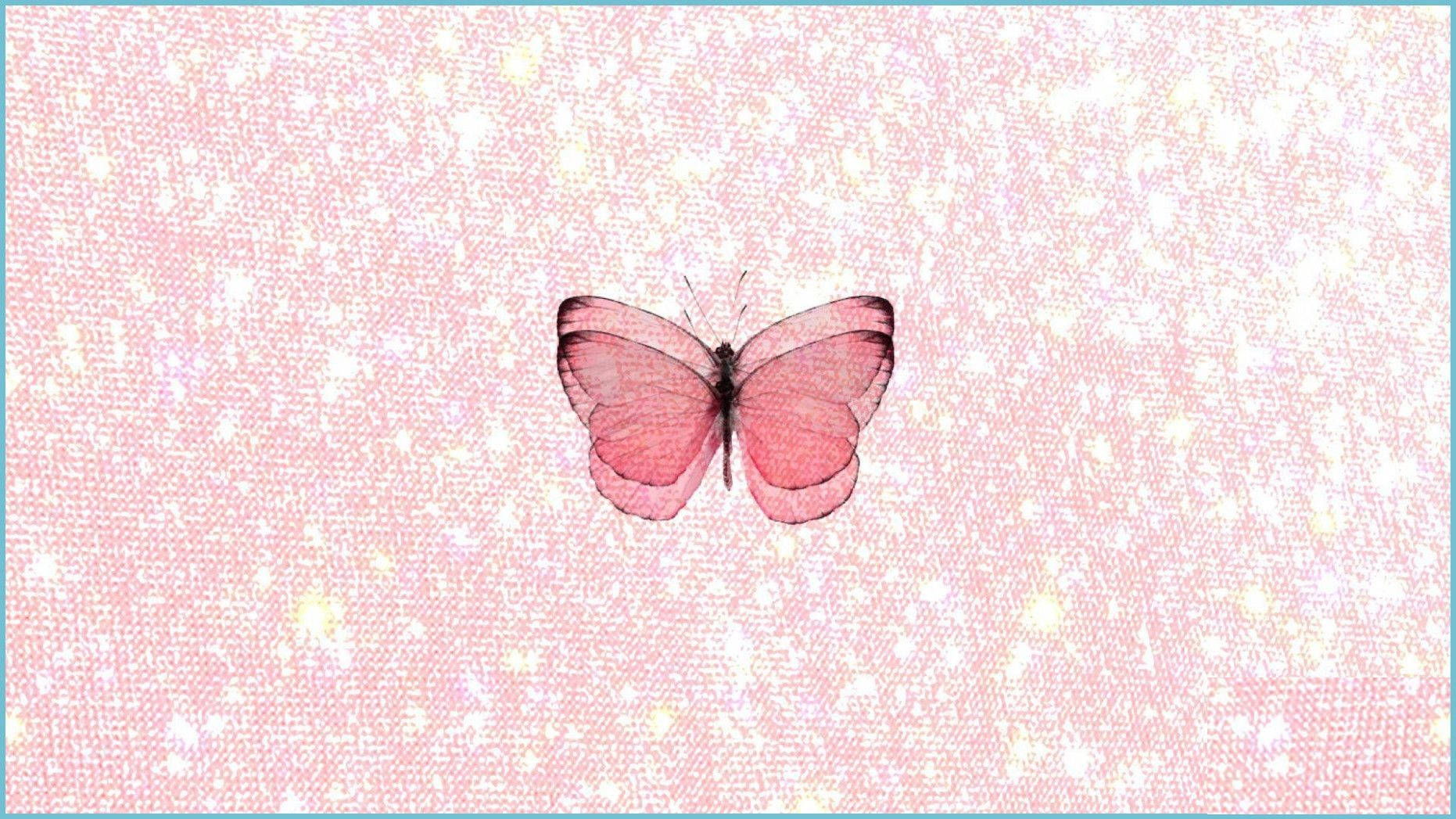 Gorgeous Sparkling Pink Pastel Butterfly Background