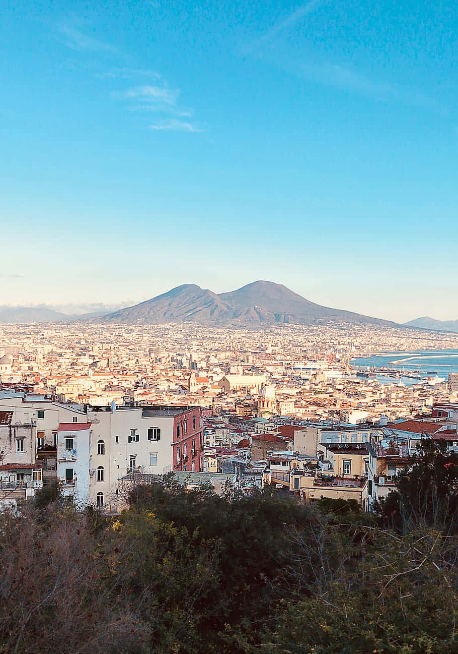 Gorgeous View Mount Vesuvio Italy Background