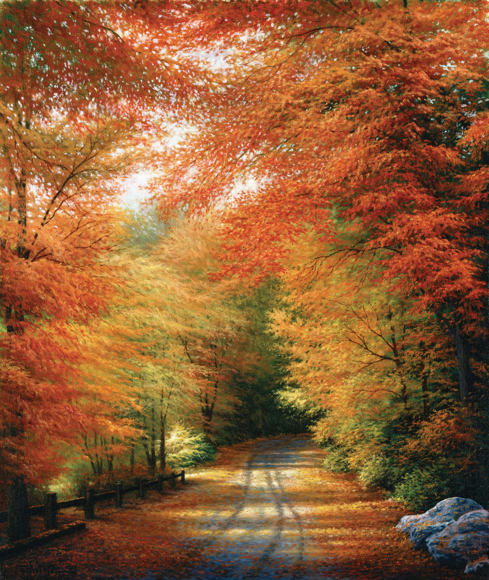 Gorgeous Views Of Autumn Foliage In New England Background