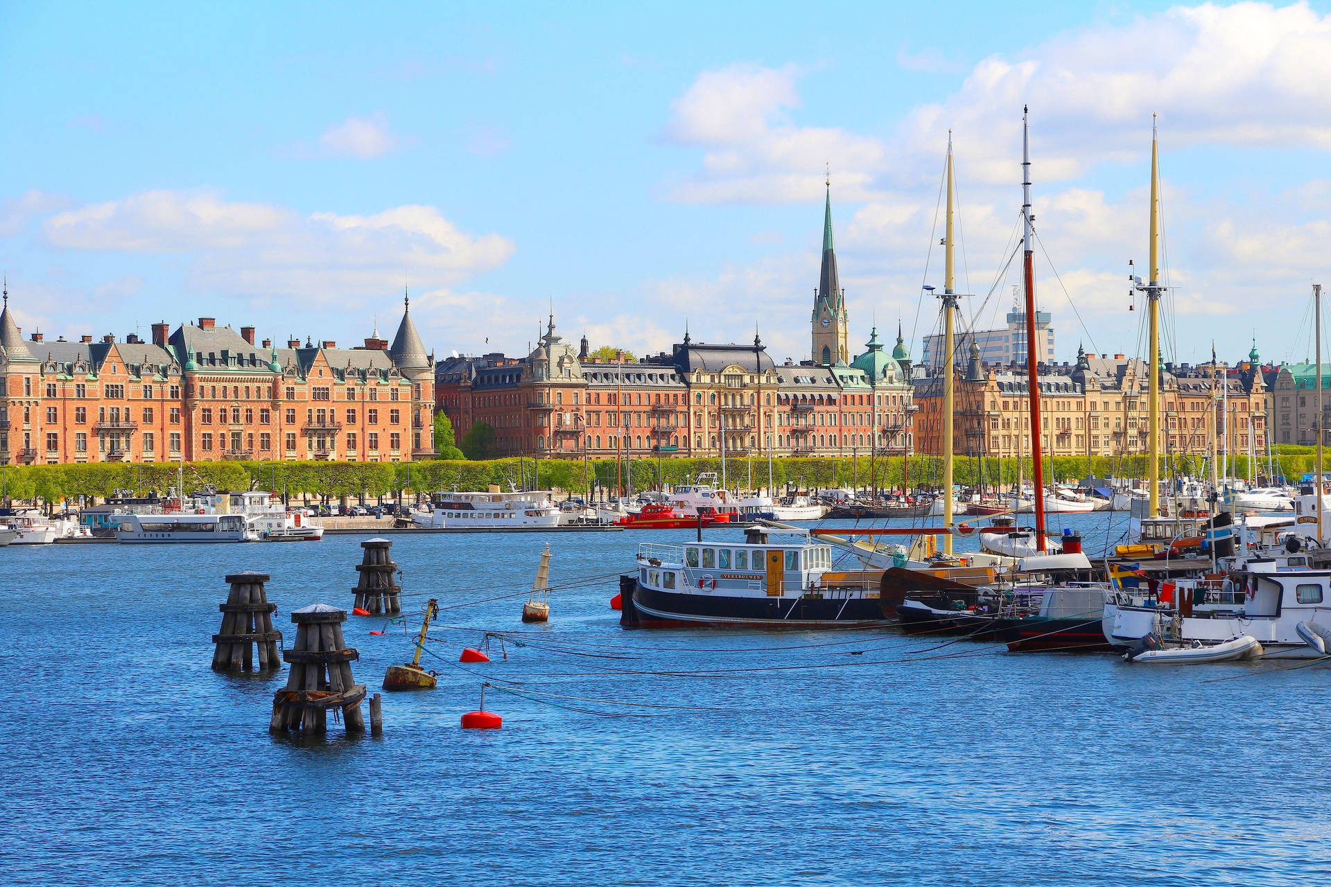 Gorgeous Waterfront In Central Stockholm Background