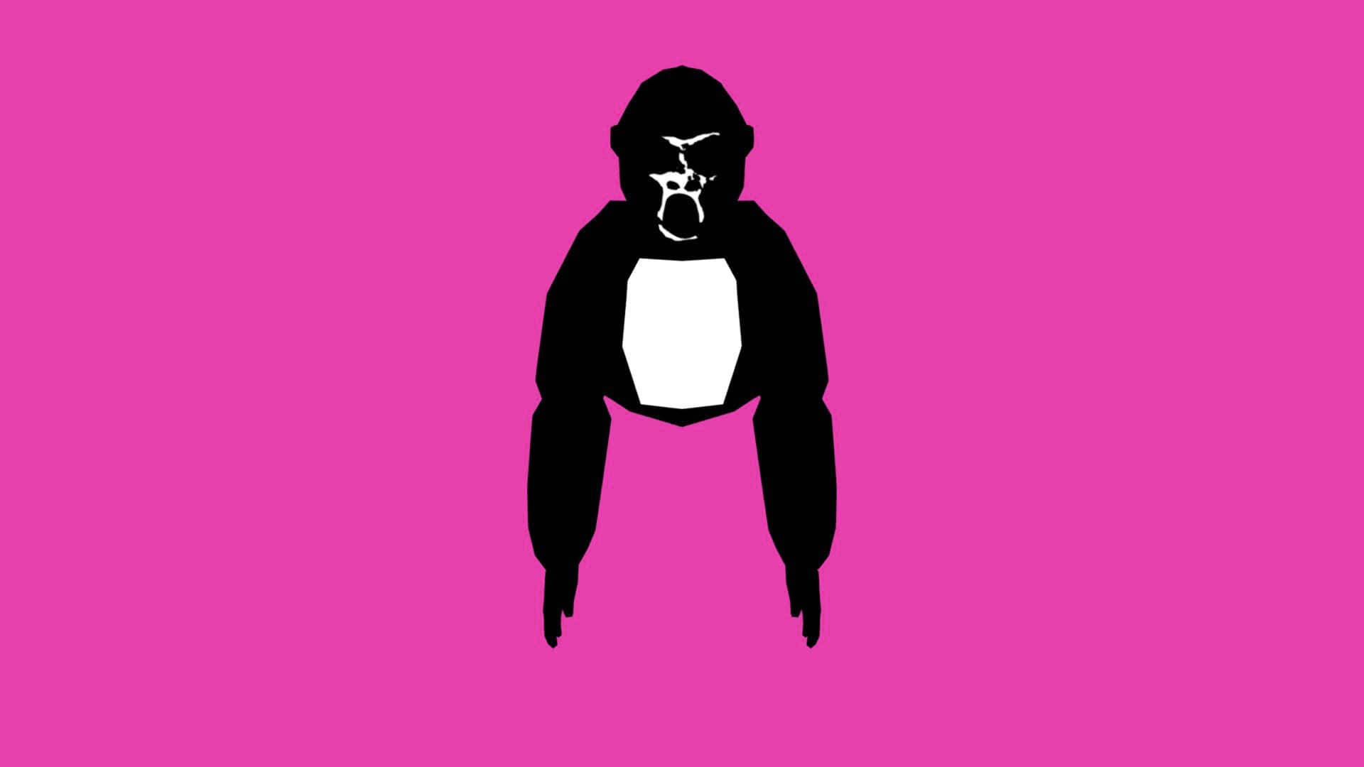 Gorilla Art On Pink Background