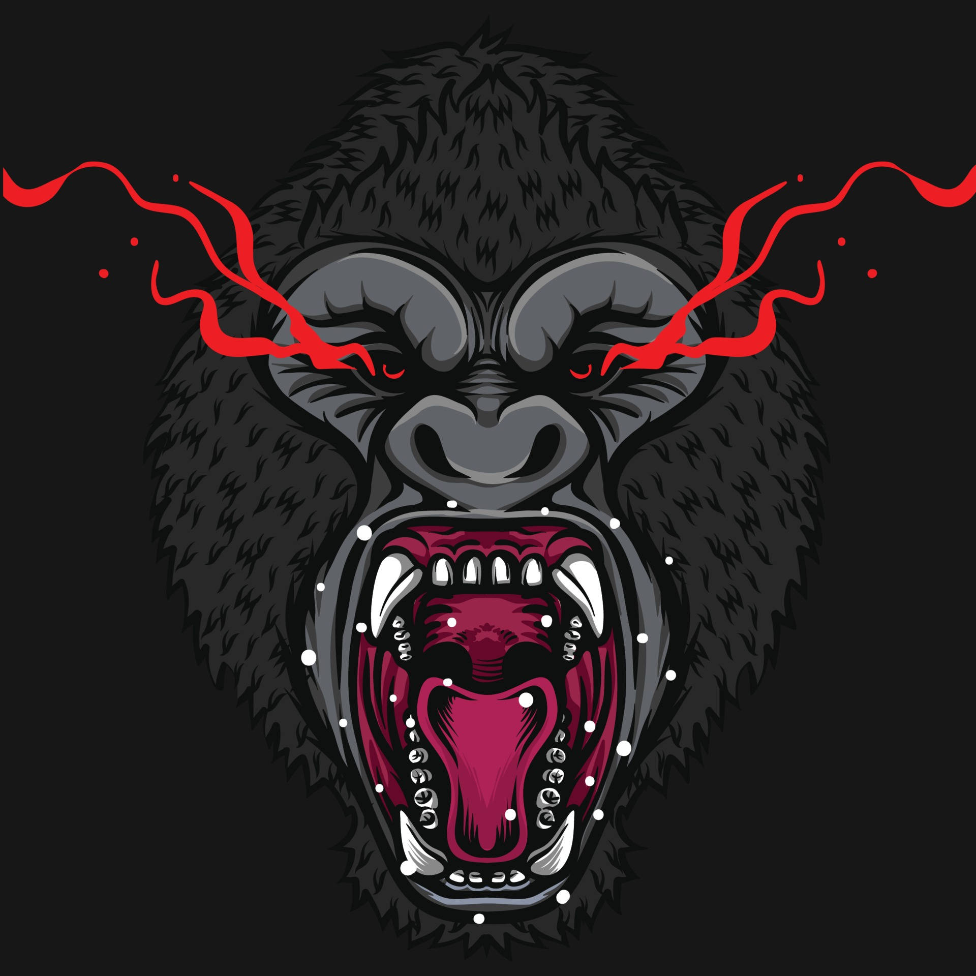 Gorilla Bleeding Eyes Art Background