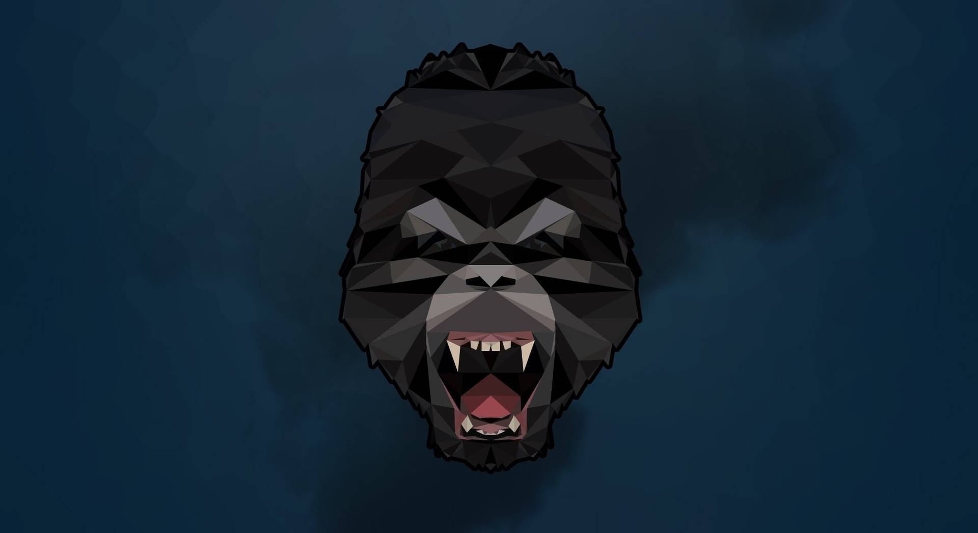 Gorilla Blue Polygon Art Background