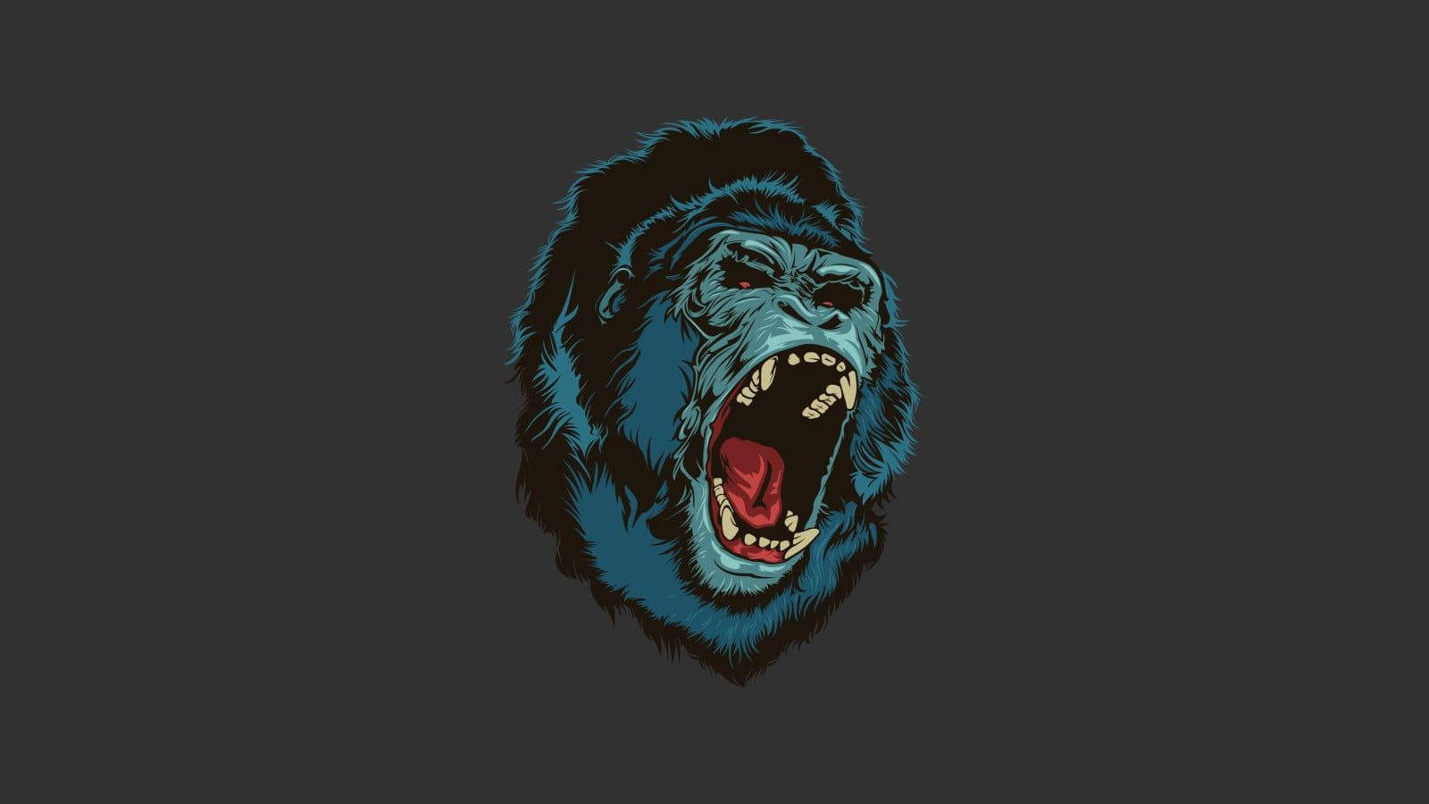 Gorilla Head Art Background