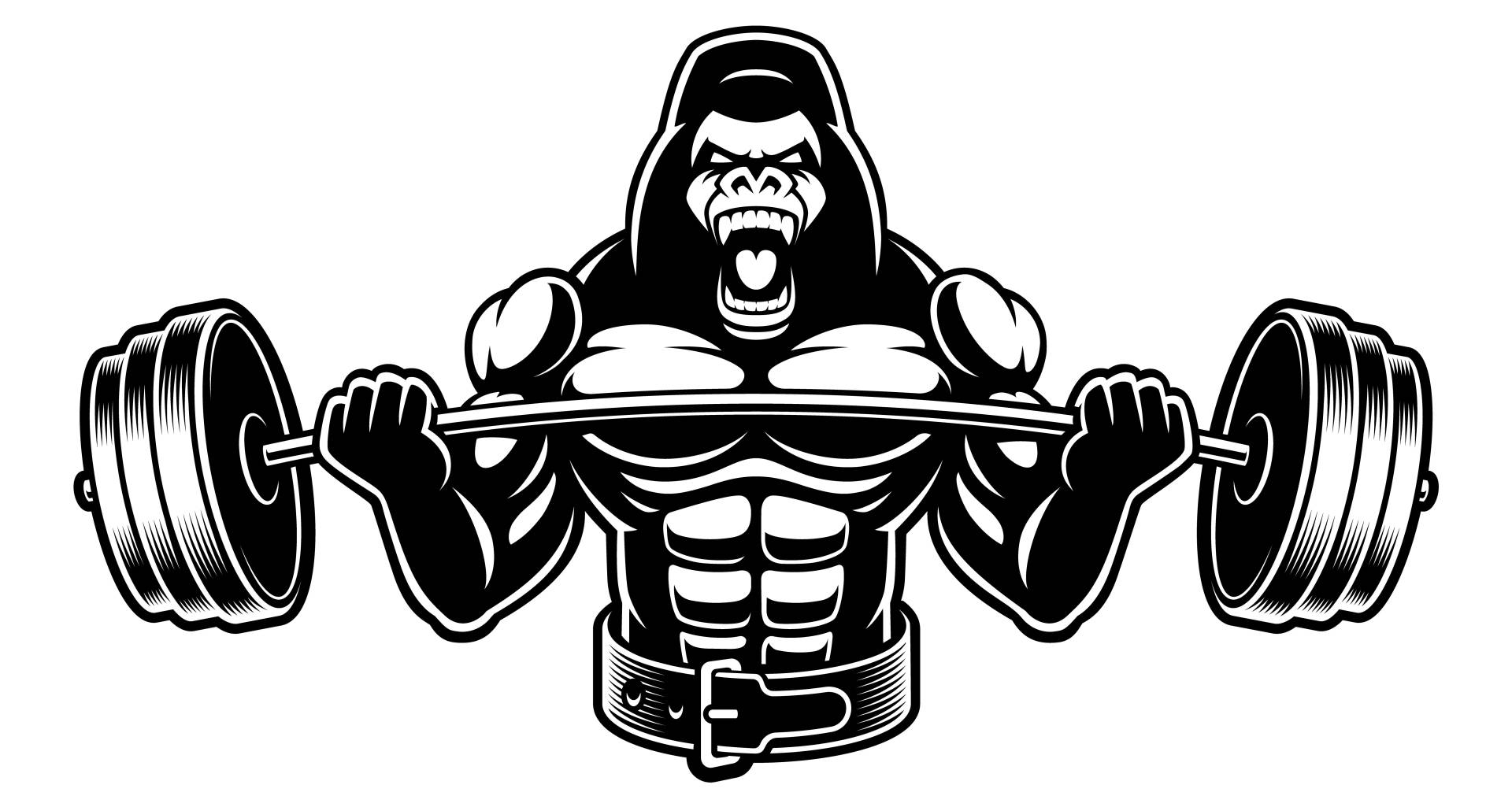 Gorilla With Barbell Background