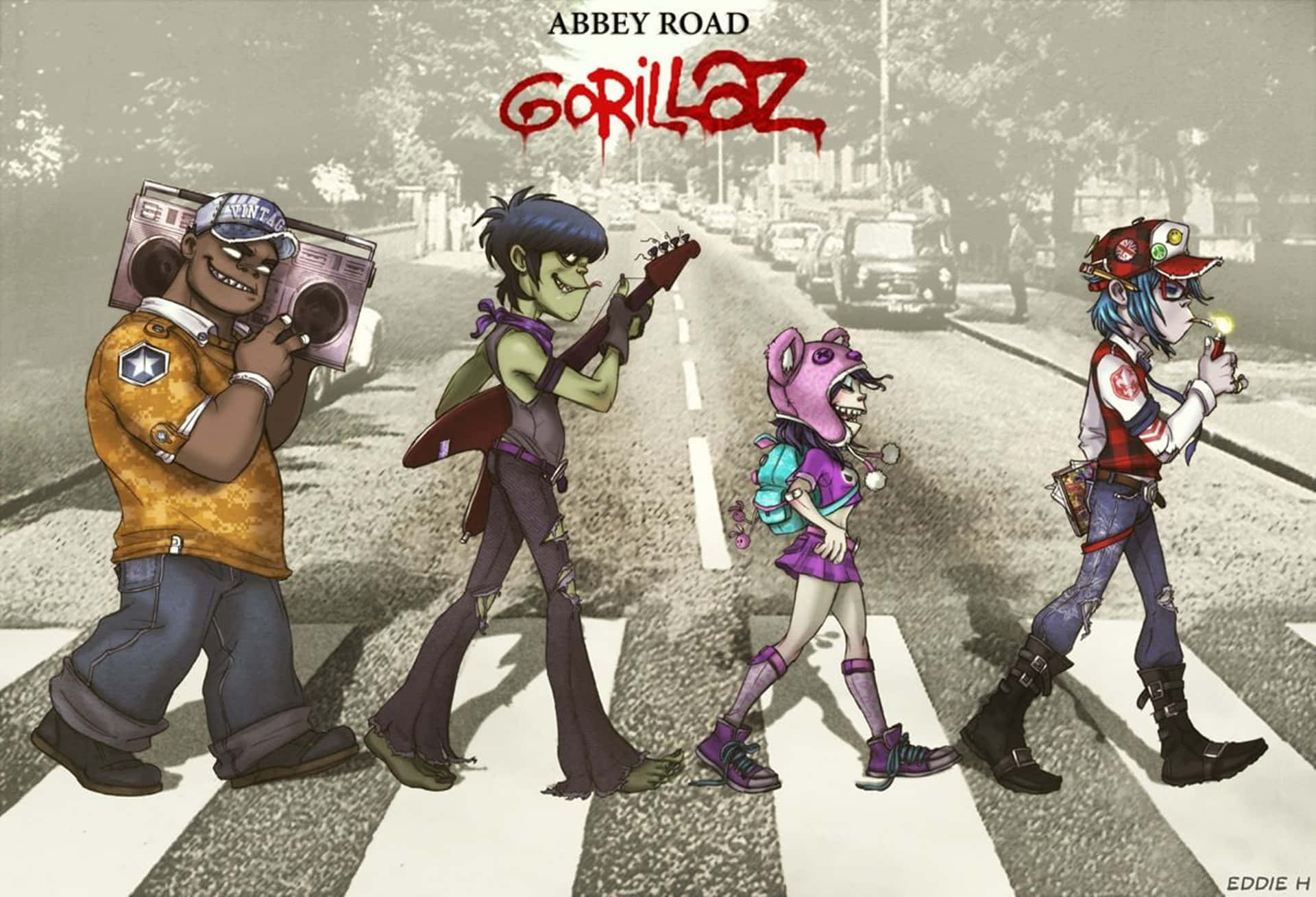Gorillaz 4k Abbey Road Background