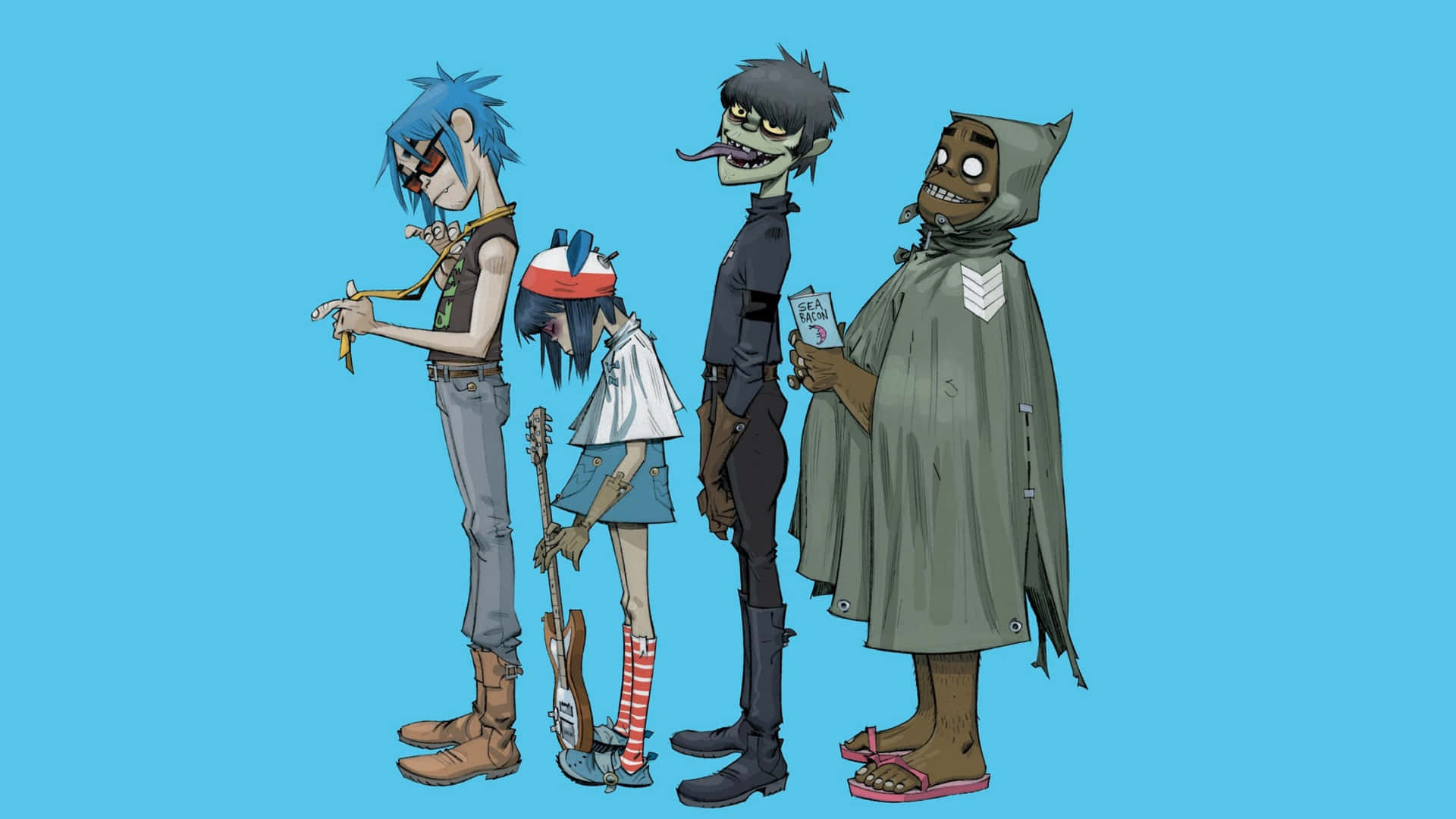 Gorillaz 4k Blue Aesthetic Background