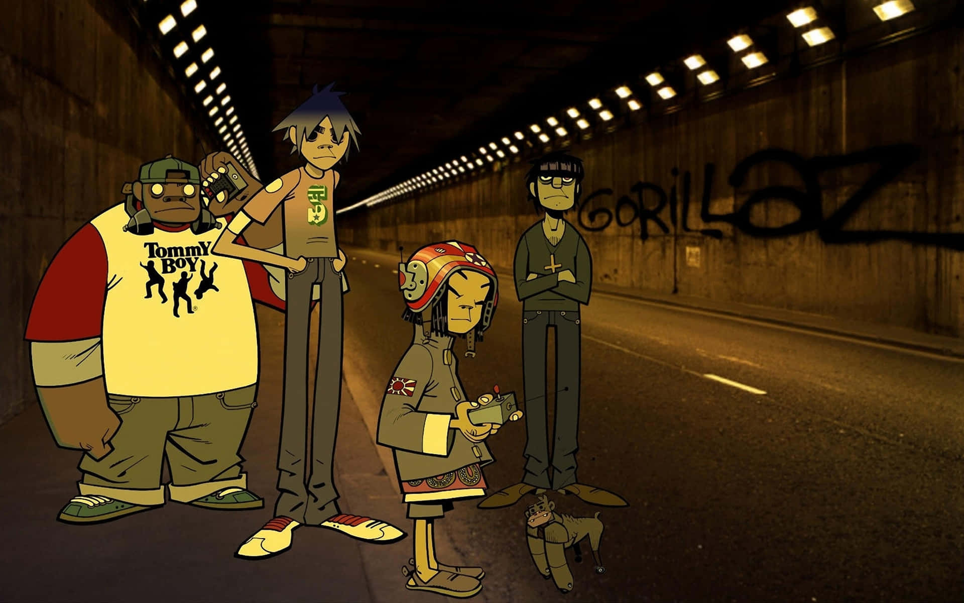 Gorillaz 4k Tunnel On Road Background