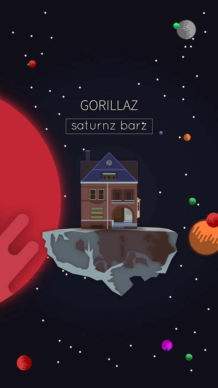 Gorillaz Iphone Saturn Barz Floating House Background